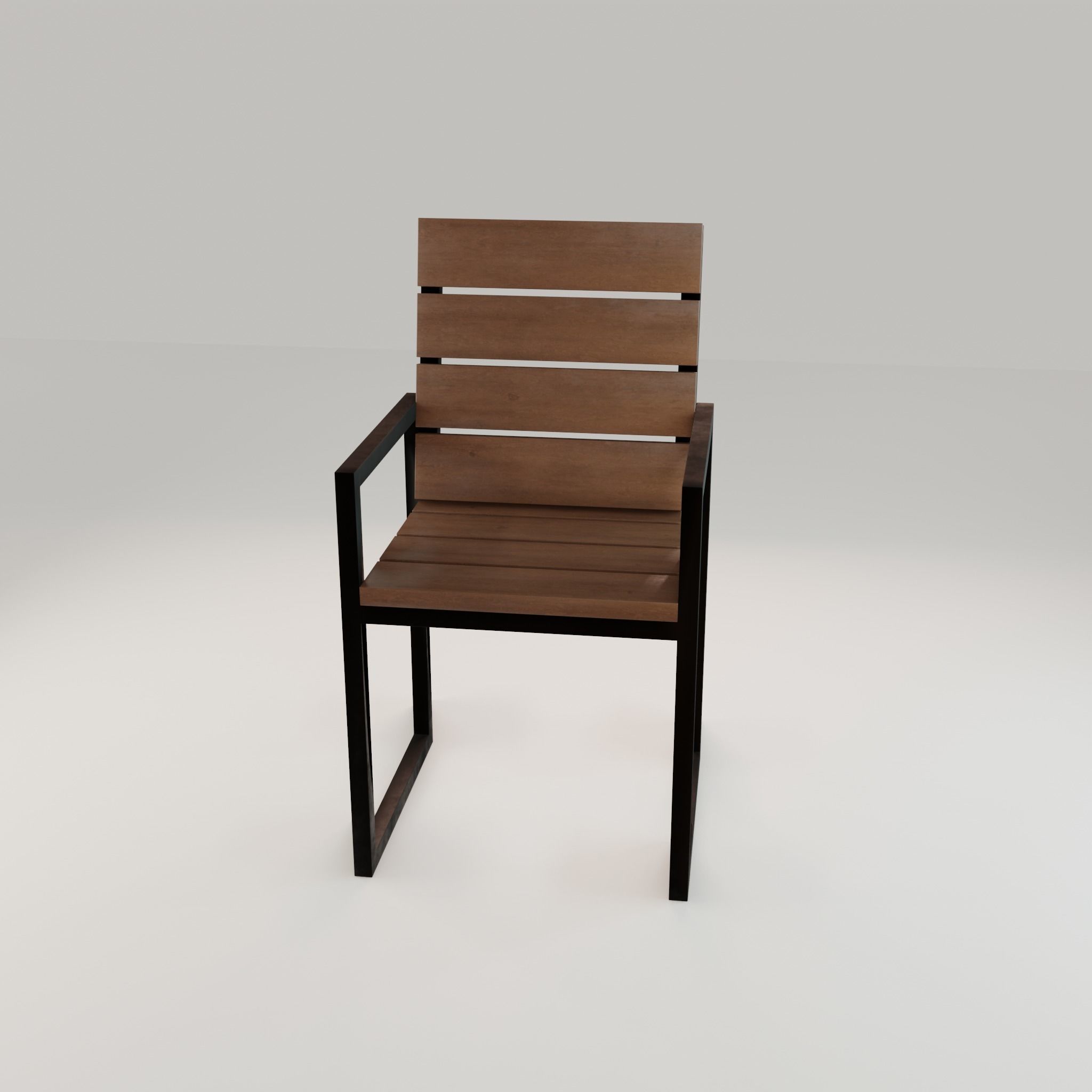 Chair loft modern wooden  id3 Low-poly 3D model_39