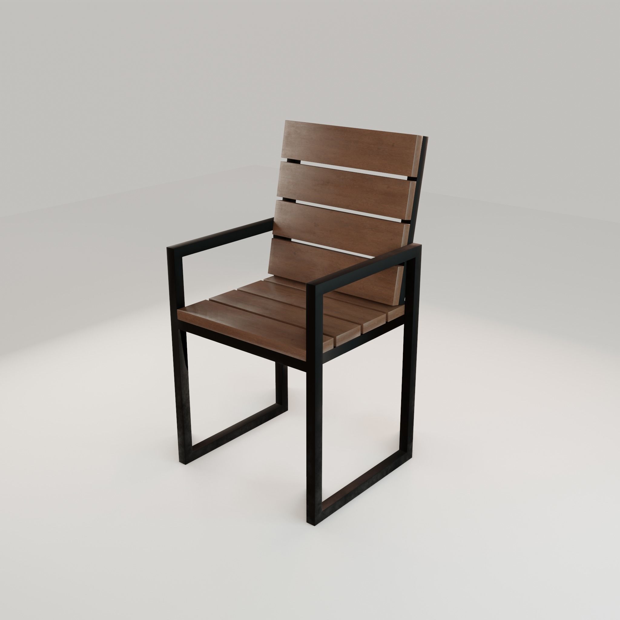 Chair loft modern wooden  id3 Low-poly 3D model_35