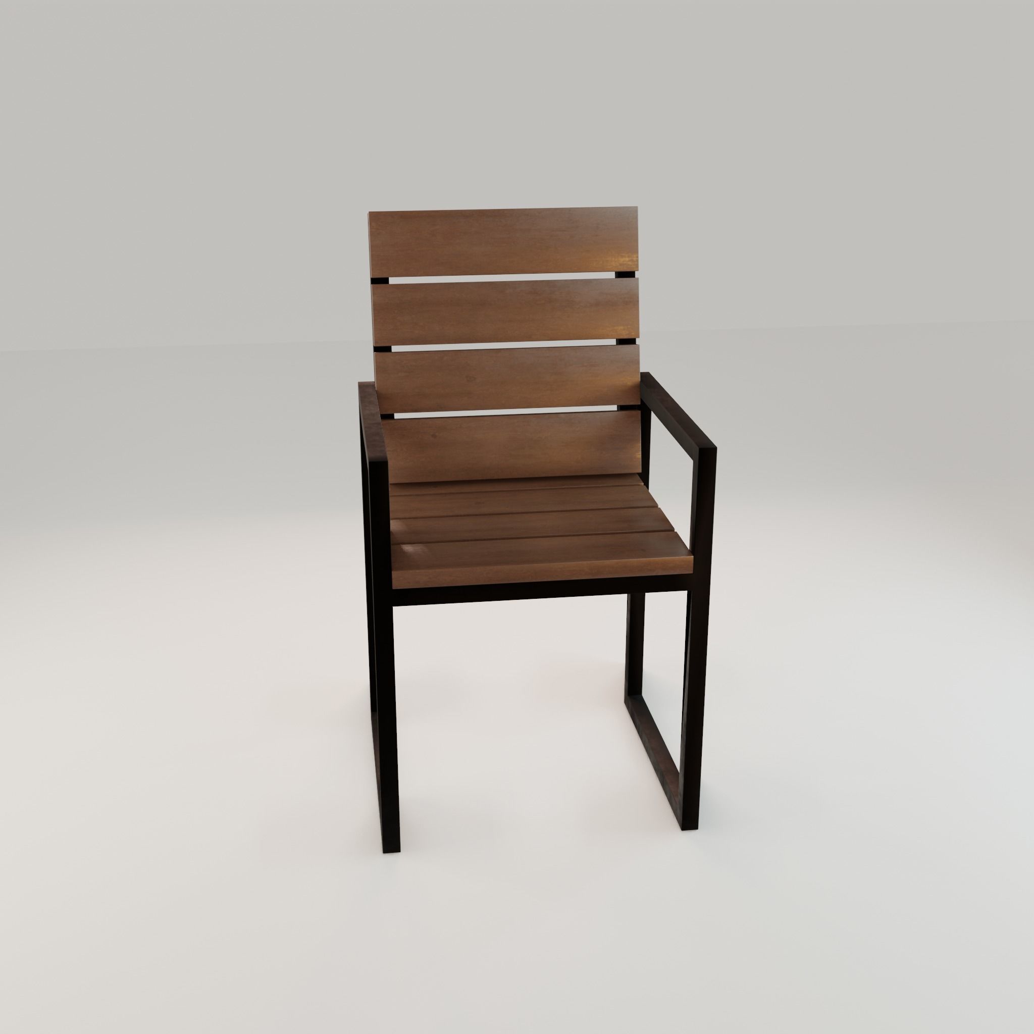 Chair loft modern wooden  id3 Low-poly 3D model_11