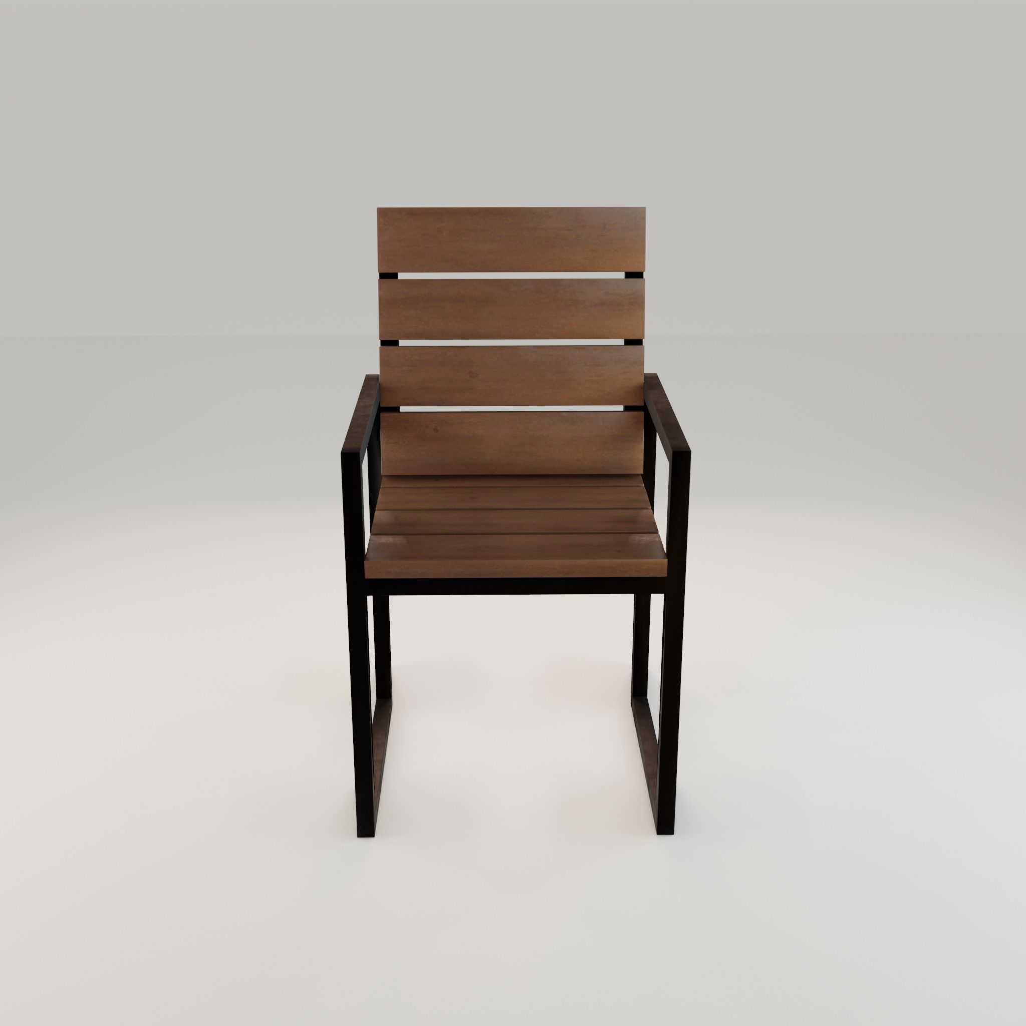 Chair loft modern wooden  id3 Low-poly 3D model_5