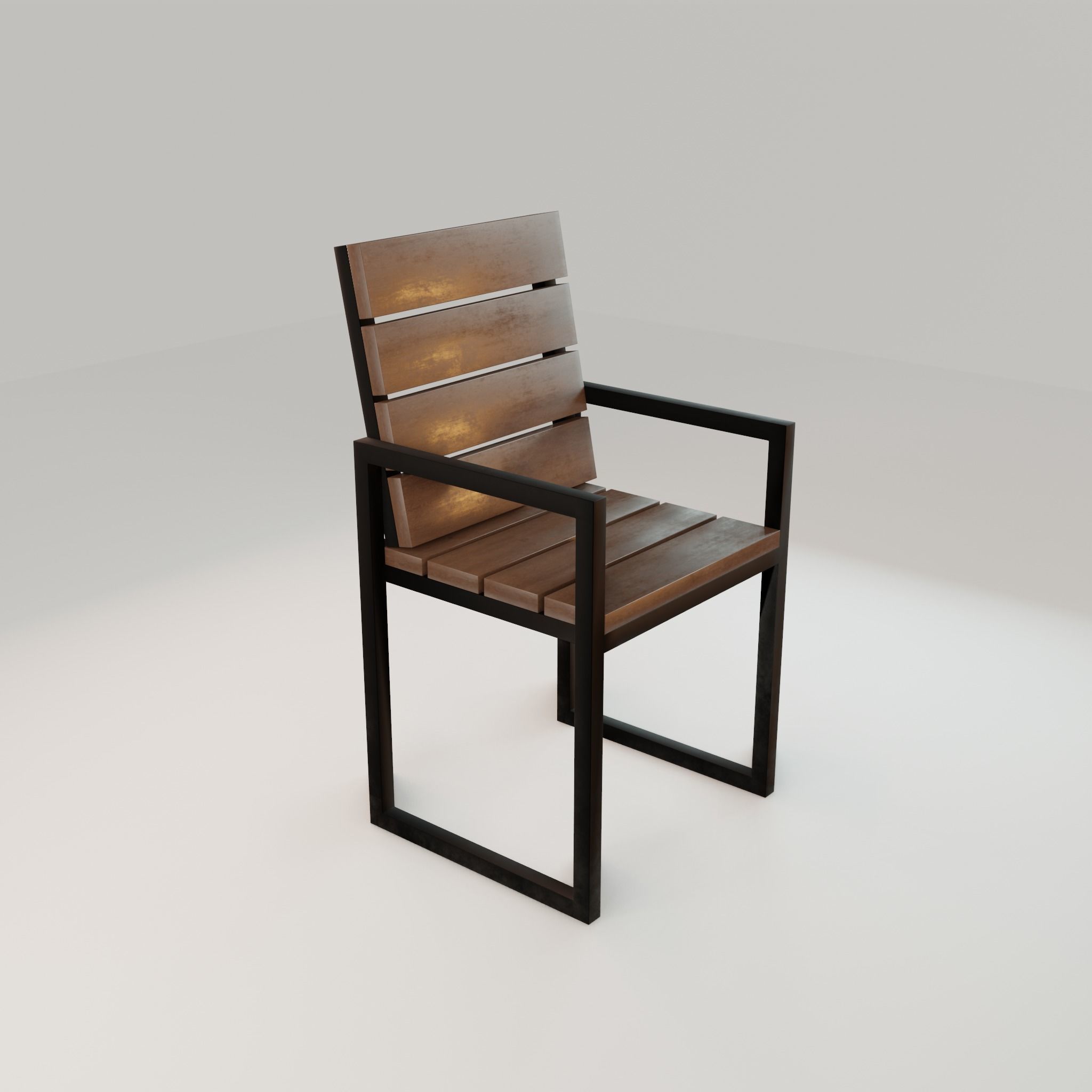 Chair loft modern wooden  id3 Low-poly 3D model_16