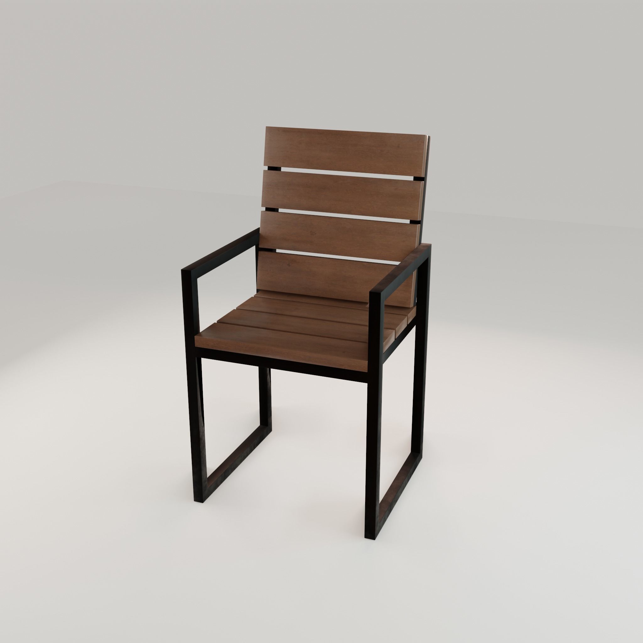 Chair loft modern wooden  id3 Low-poly 3D model_37