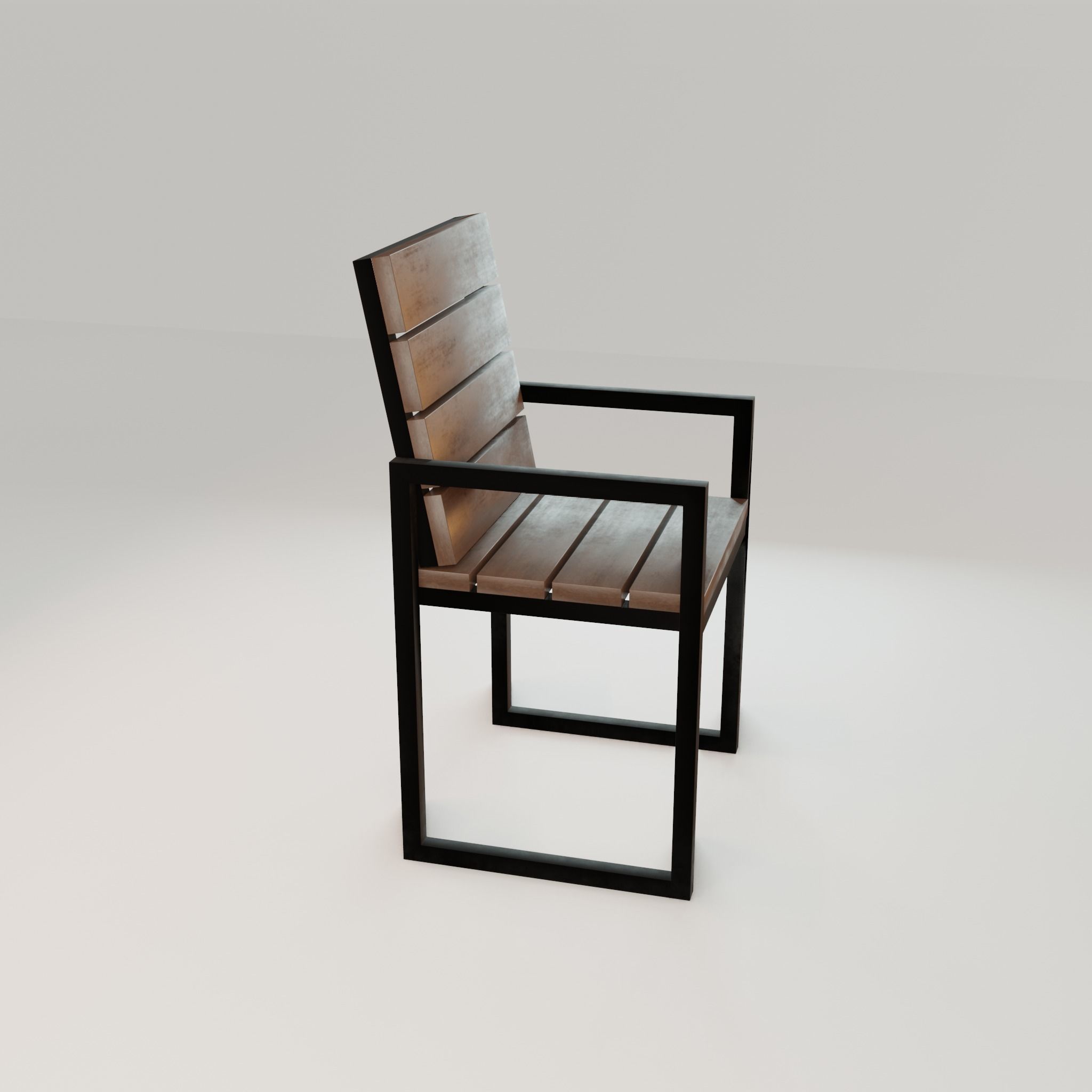 Chair loft modern wooden  id3 Low-poly 3D model_18