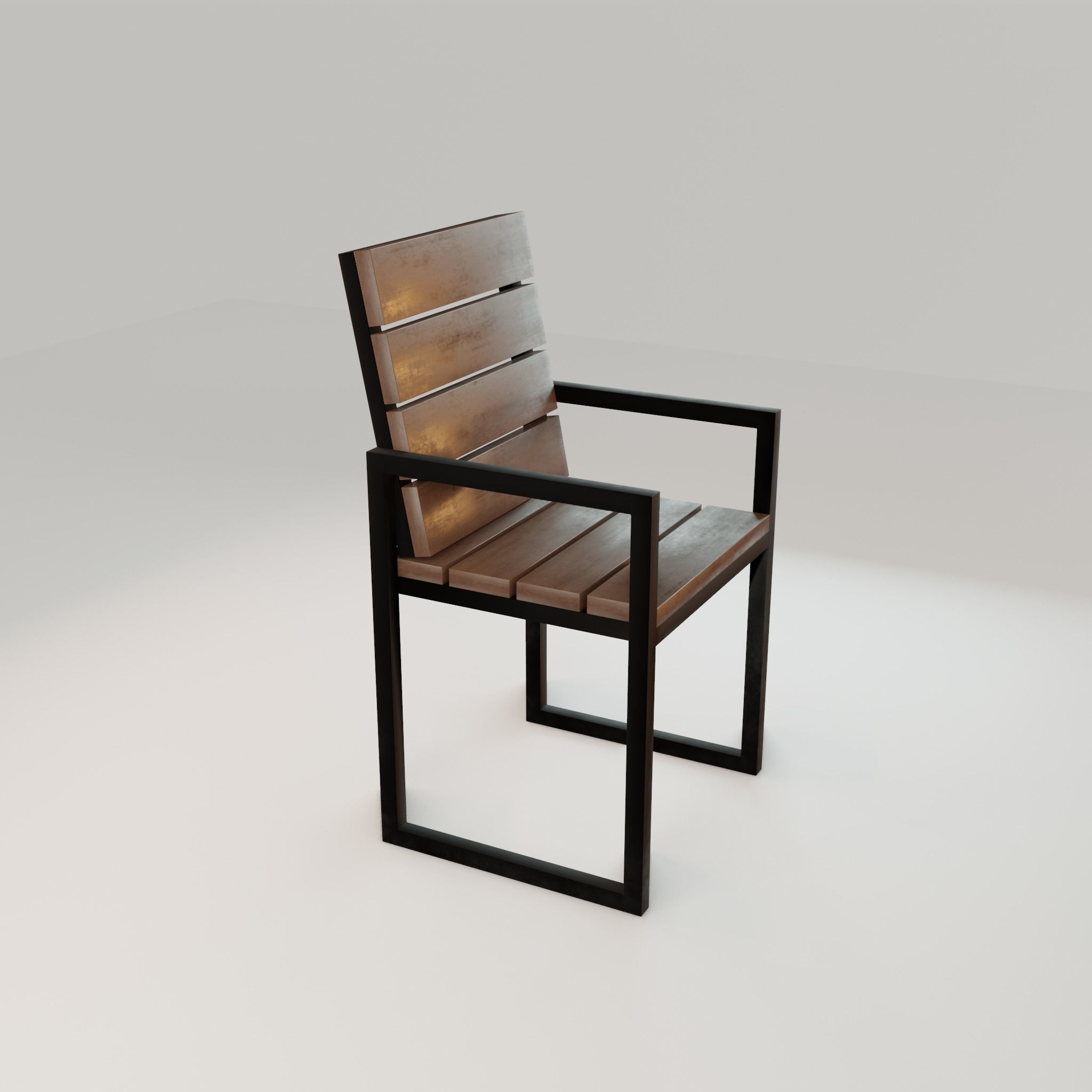 Chair loft modern wooden  id3 Low-poly 3D model_17