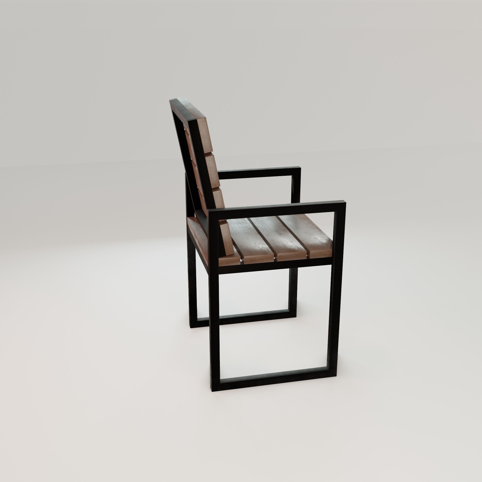 Chair loft modern wooden  id3 Low-poly 3D model_20