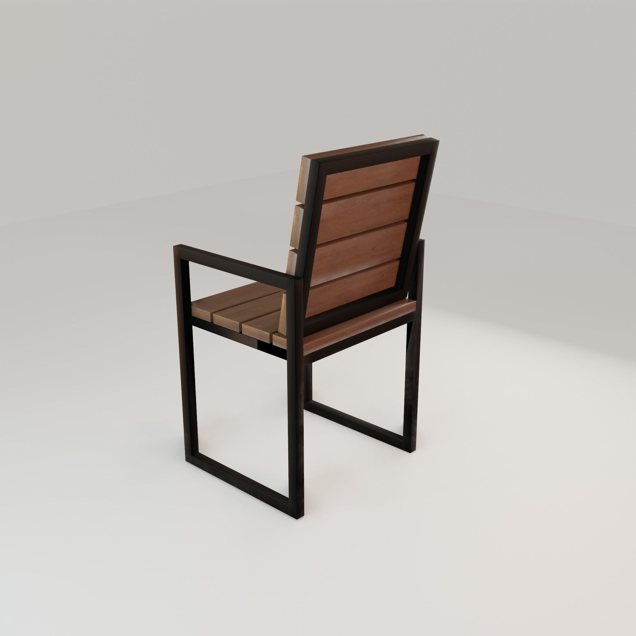 Chair loft modern wooden  id3 Low-poly 3D model_28