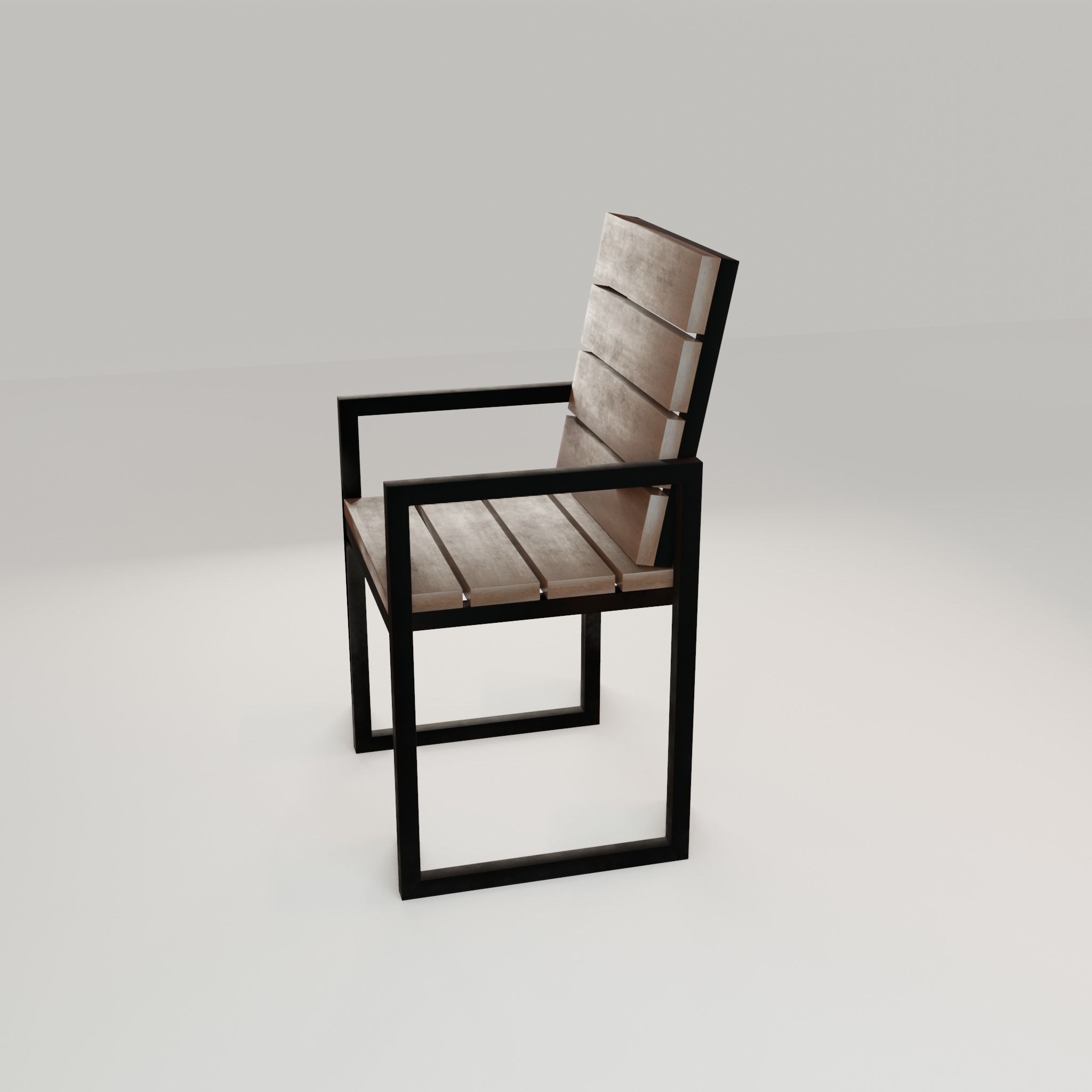 Chair loft modern wooden  id3 Low-poly 3D model_32