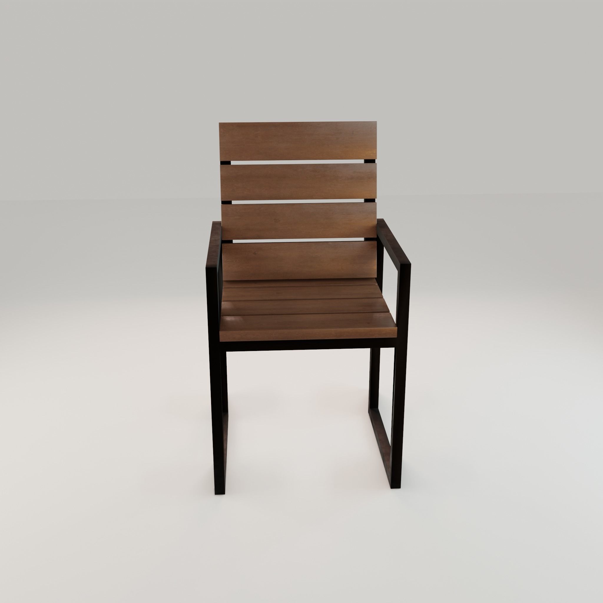 Chair loft modern wooden  id3 Low-poly 3D model_8