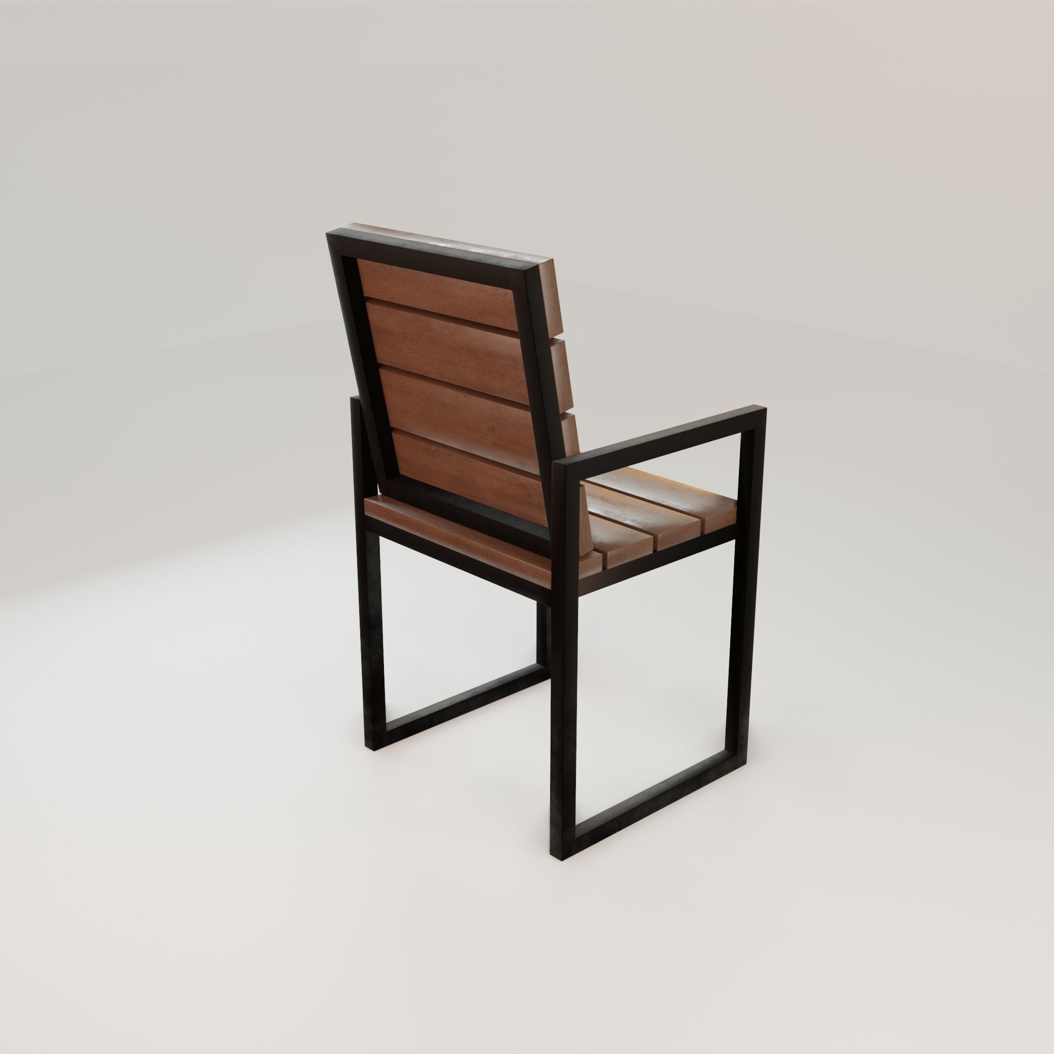 Chair loft modern wooden  id3 Low-poly 3D model_22