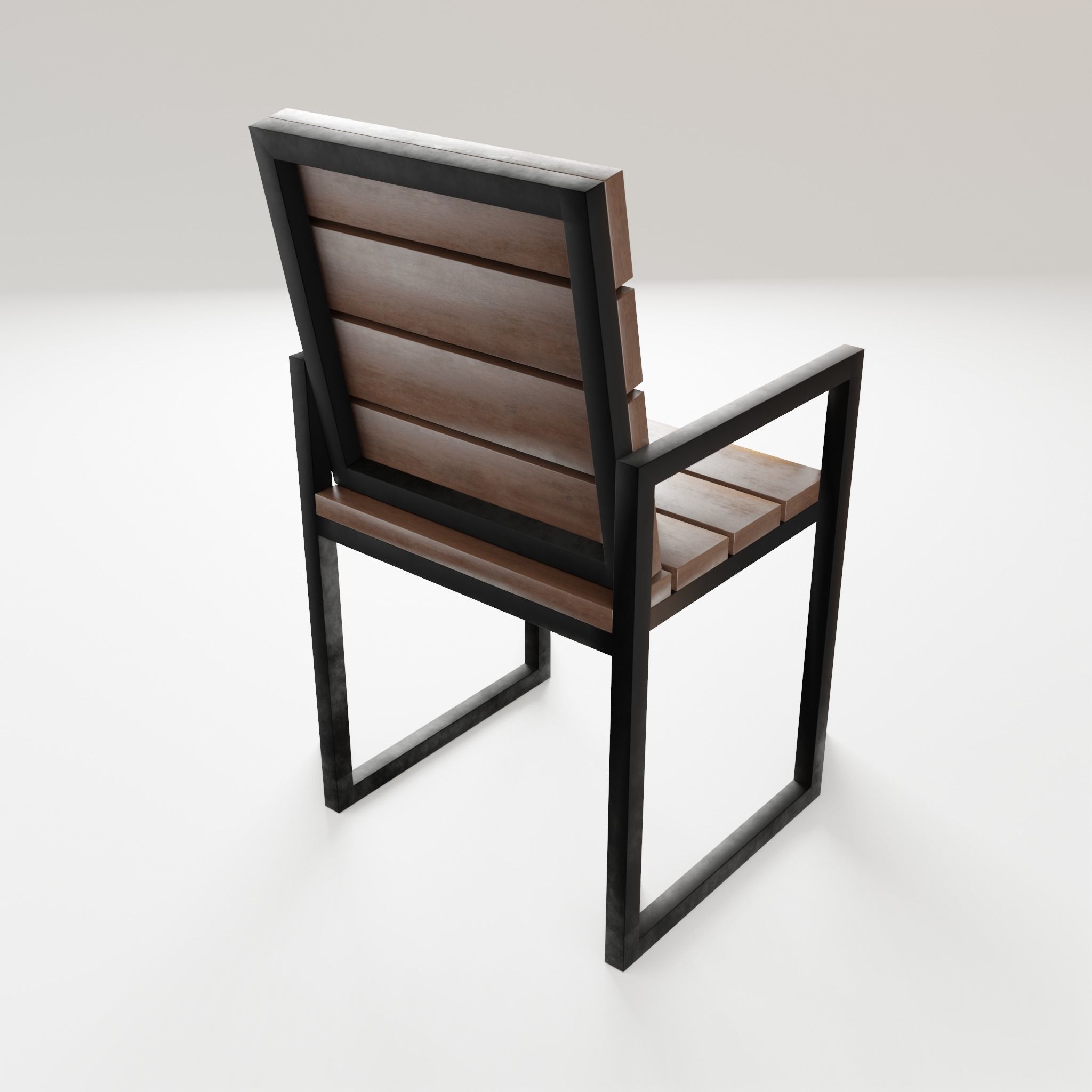 Chair loft modern wooden  id3 Low-poly 3D model_3