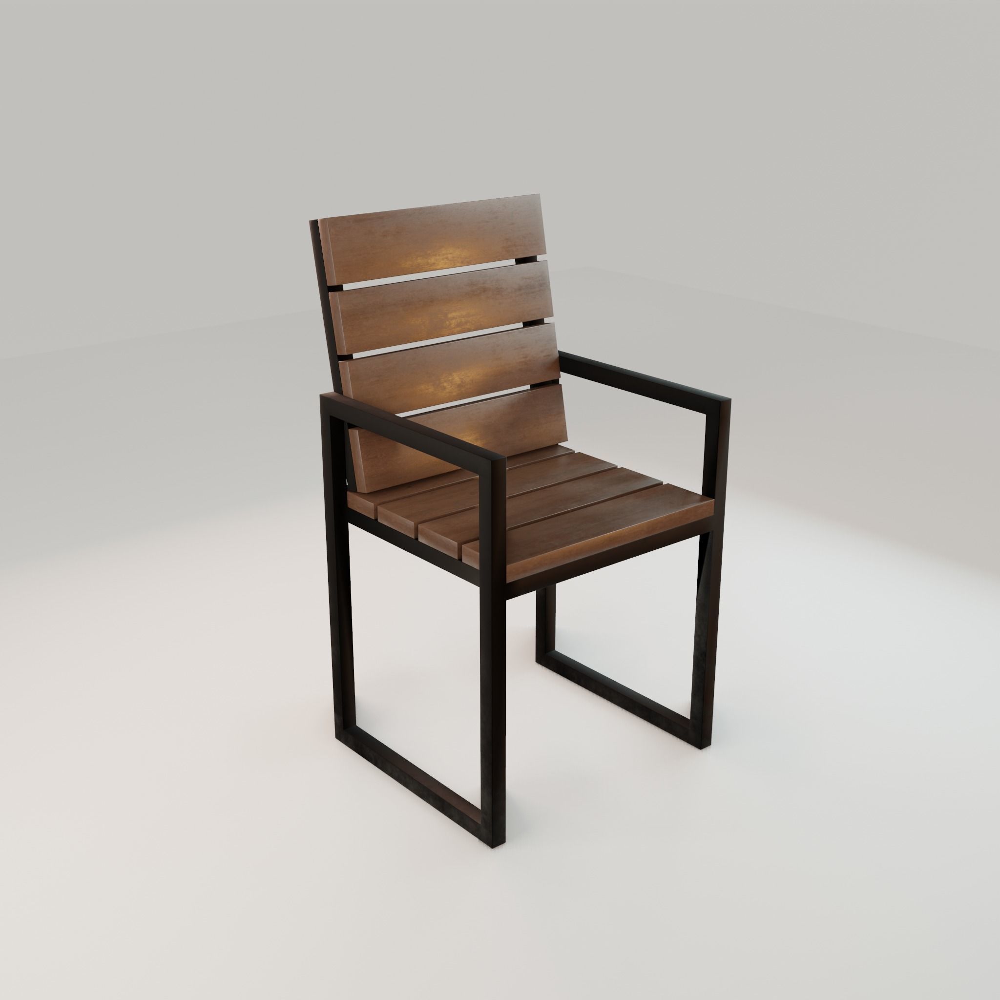 Chair loft modern wooden  id3 Low-poly 3D model_15