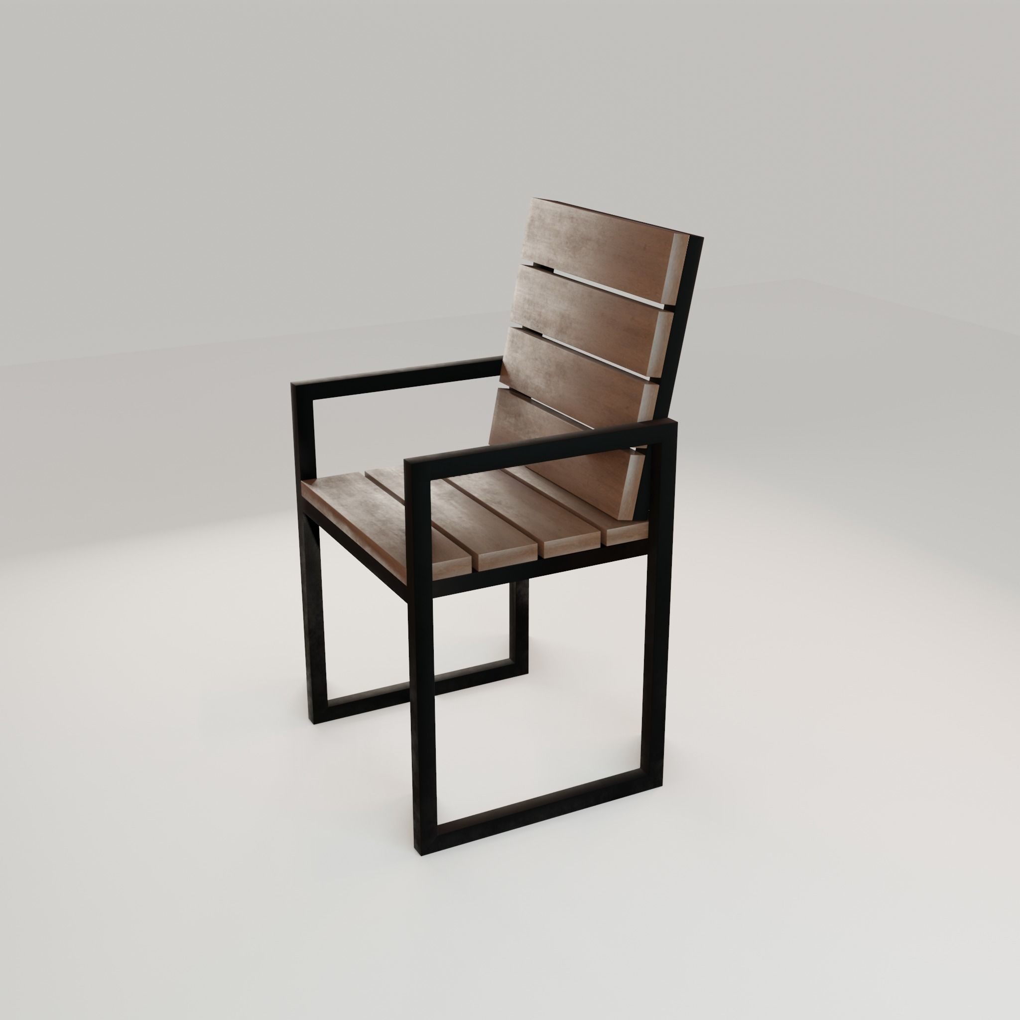 Chair loft modern wooden  id3 Low-poly 3D model_33