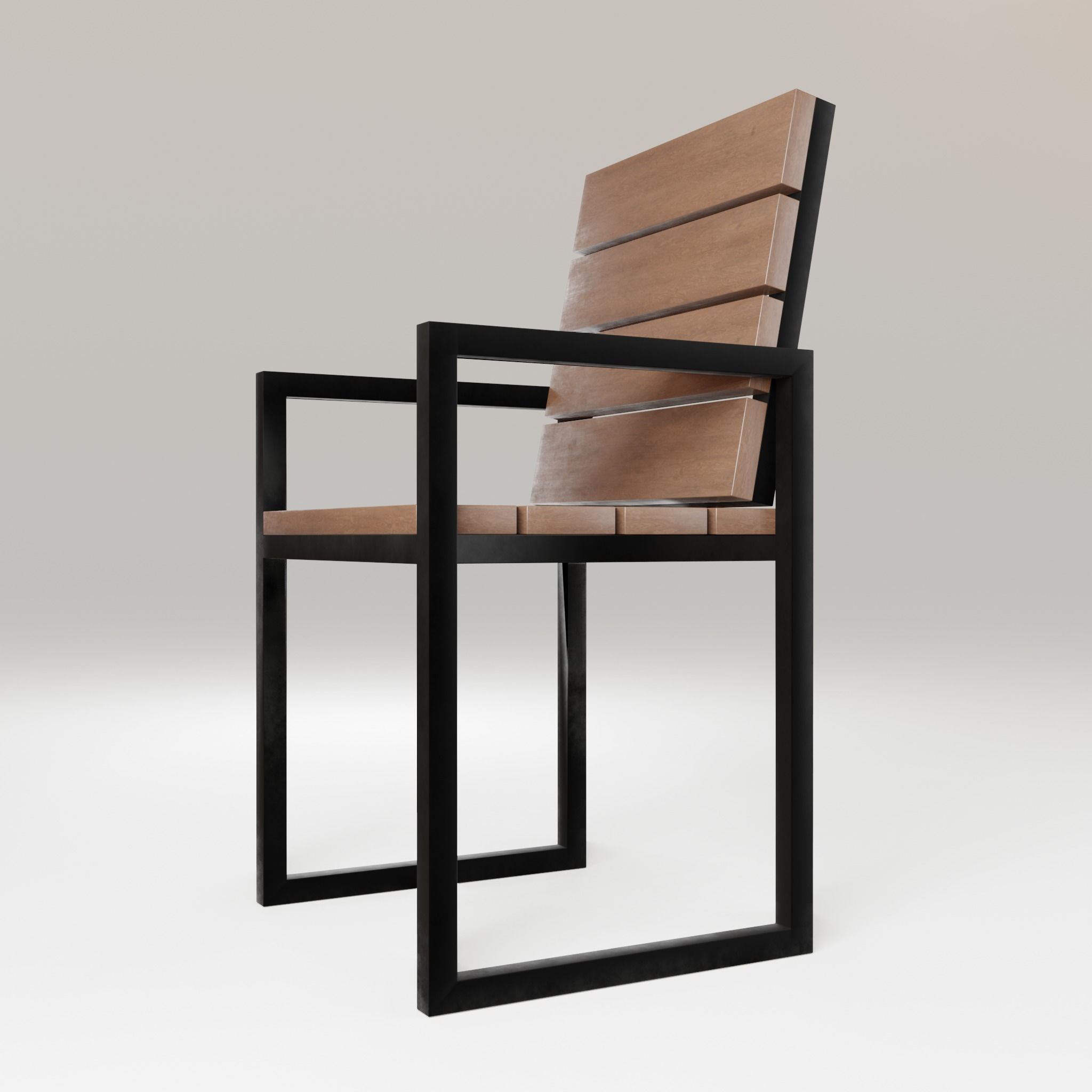 Chair loft modern wooden  id3 Low-poly 3D model_9