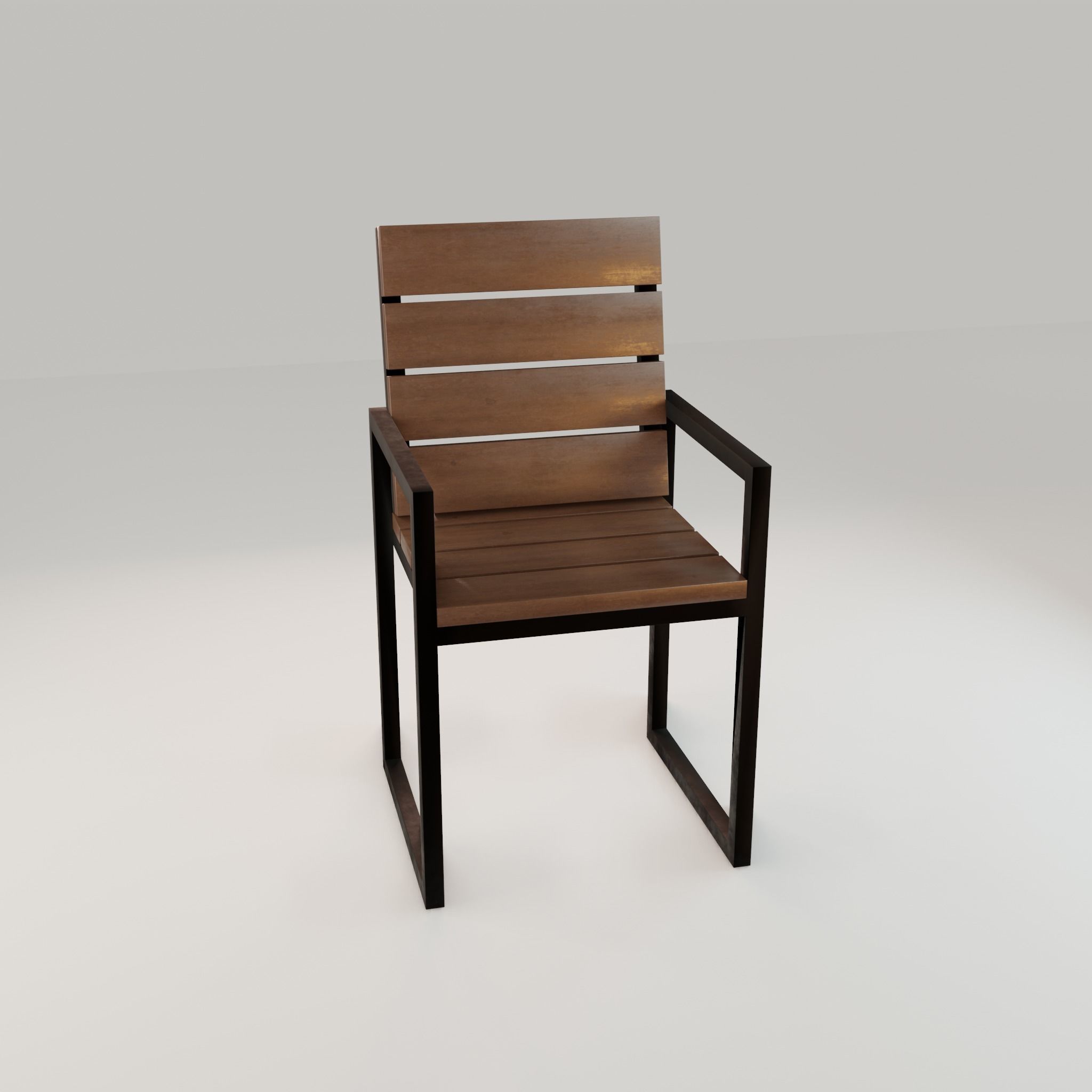 Chair loft modern wooden  id3 Low-poly 3D model_12