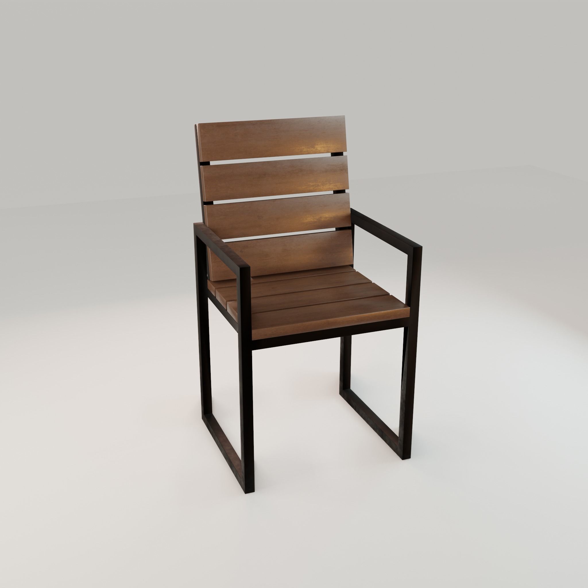 Chair loft modern wooden  id3 Low-poly 3D model_13