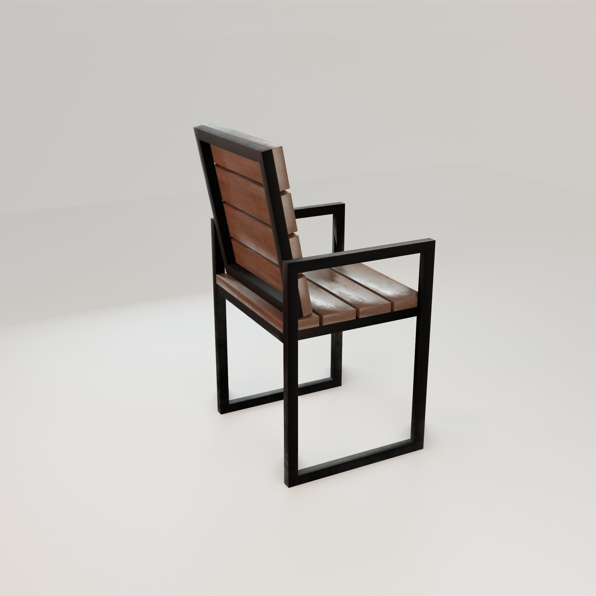 Chair loft modern wooden  id3 Low-poly 3D model_21