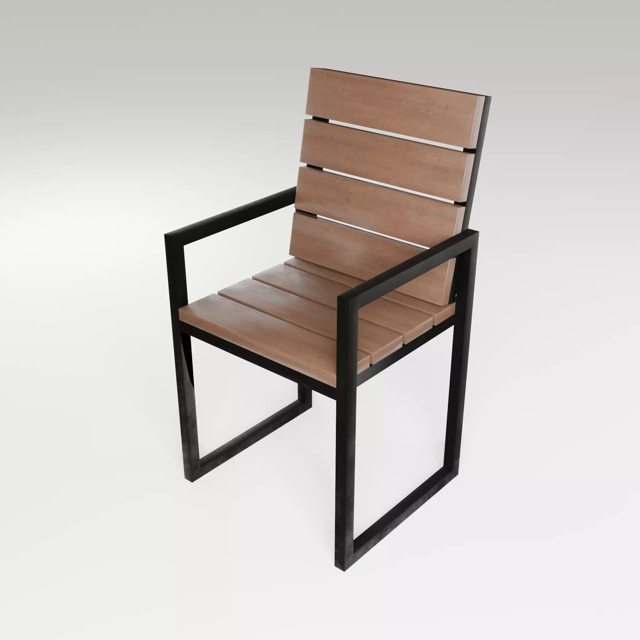 Chair loft modern wooden  id3 Low-poly 3D model_0