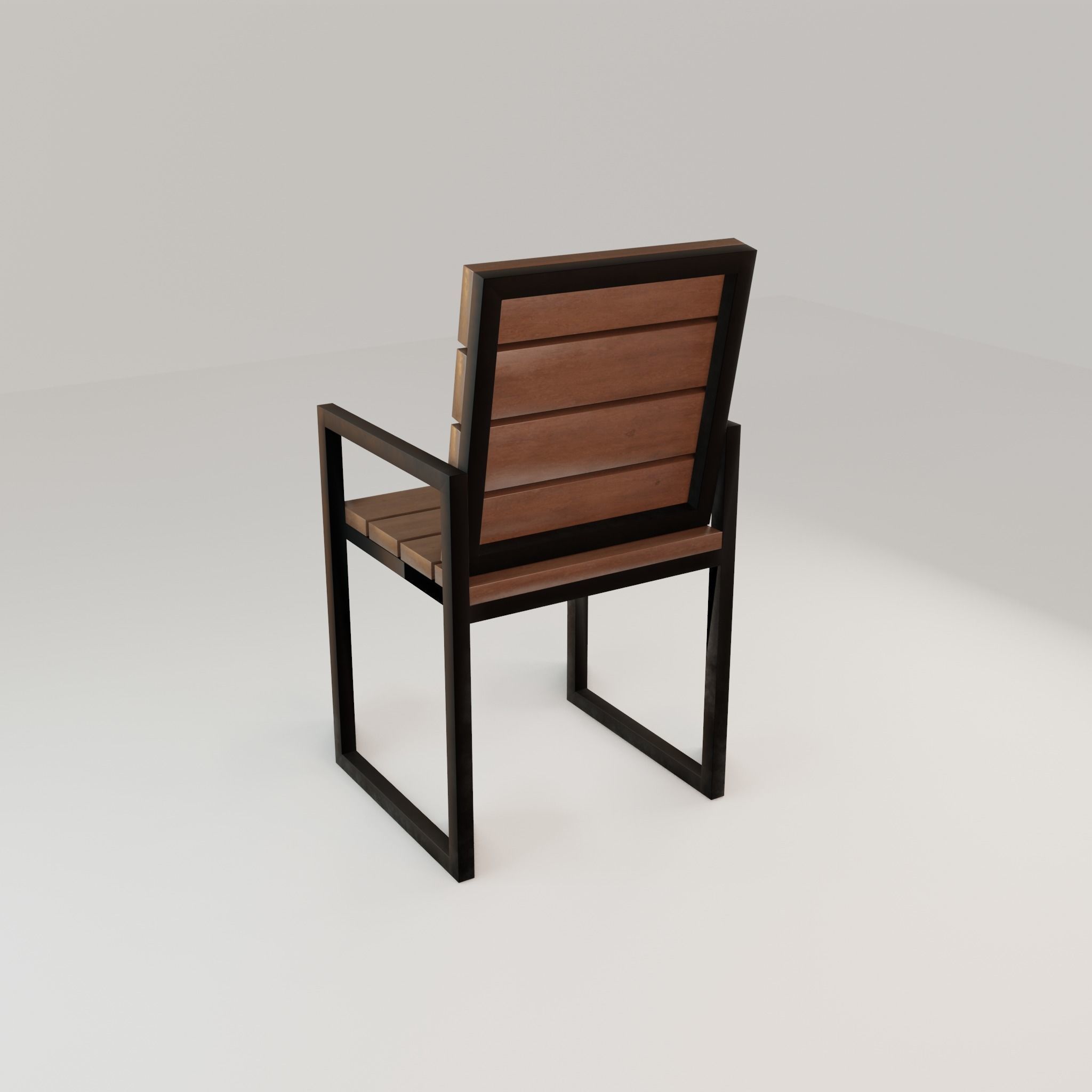 Chair loft modern wooden  id3 Low-poly 3D model_27