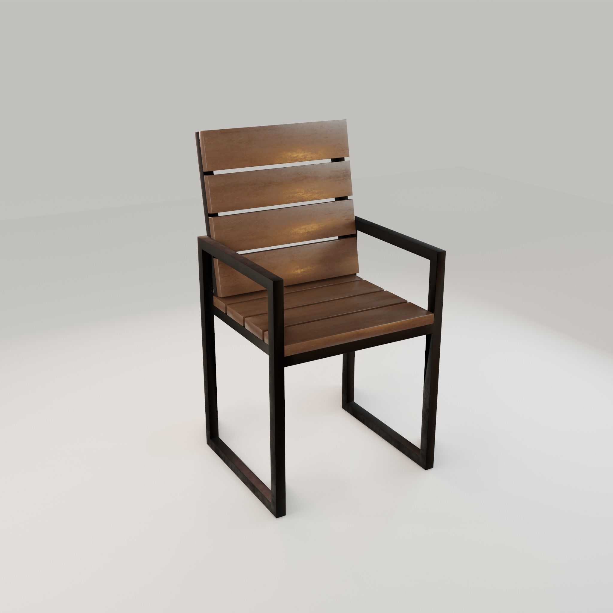 Chair loft modern wooden  id3 Low-poly 3D model_14