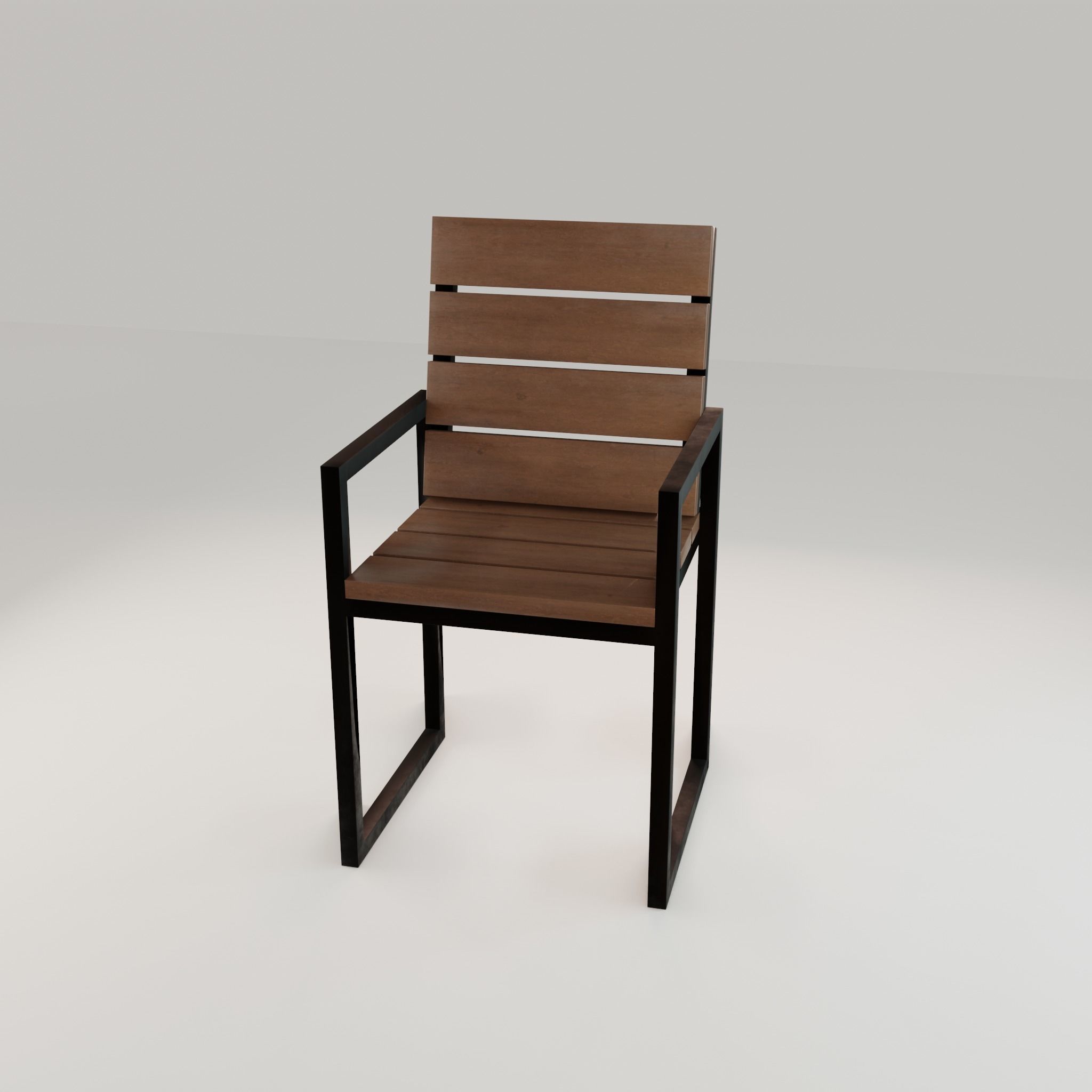 Chair loft modern wooden  id3 Low-poly 3D model_38