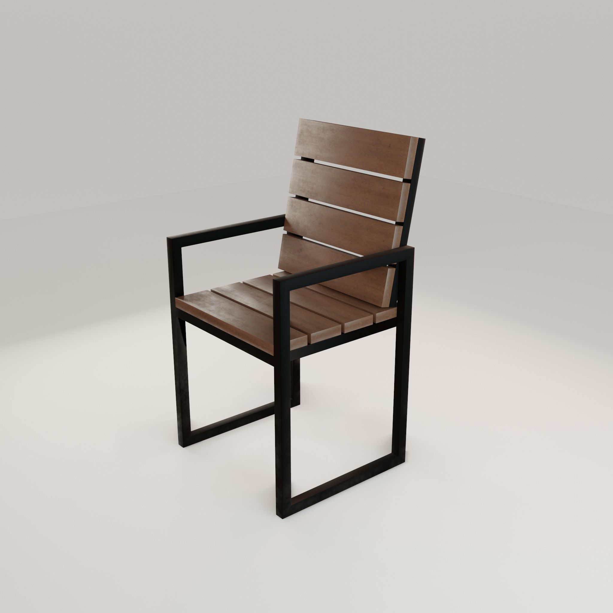 Chair loft modern wooden  id3 Low-poly 3D model_34