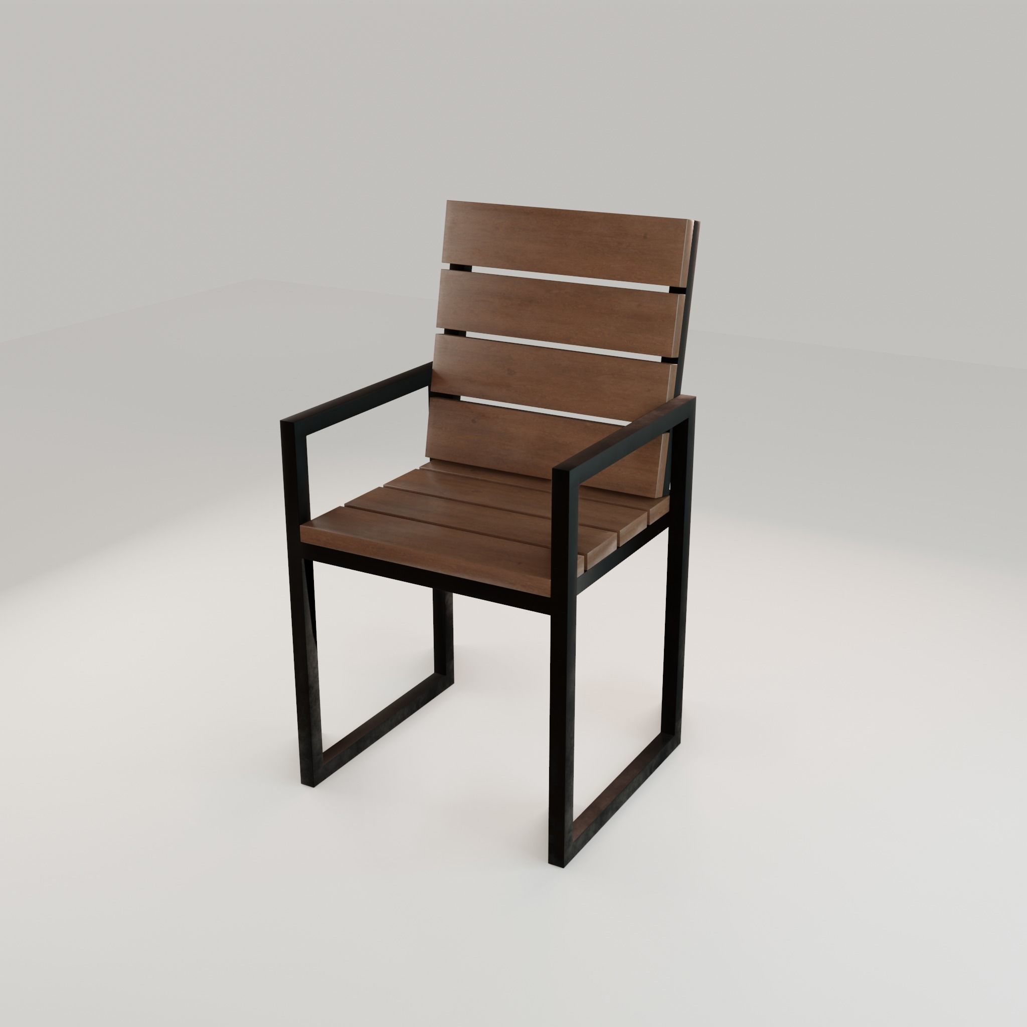 Chair loft modern wooden  id3 Low-poly 3D model_36