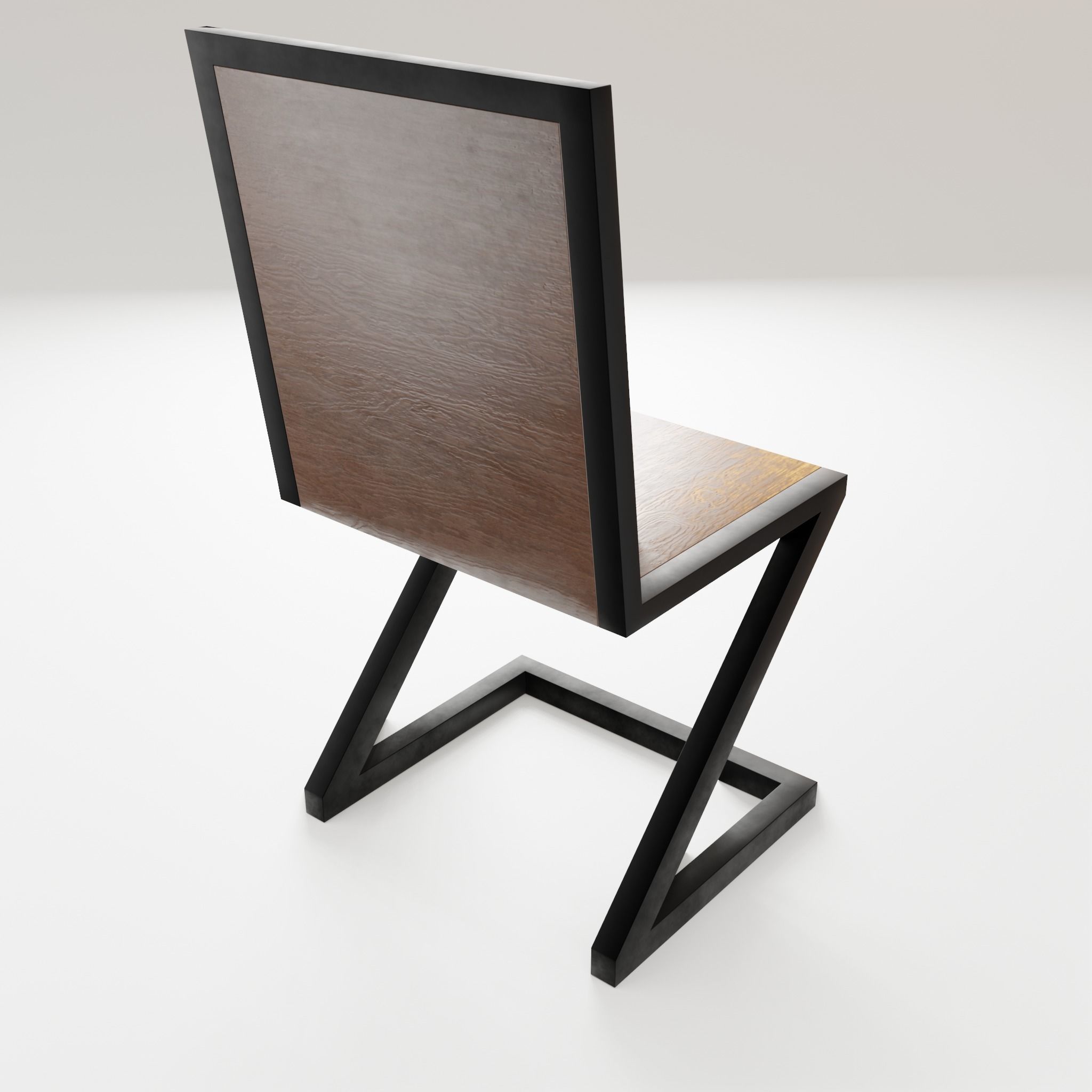 Chair loft modern wooden  id1 Low-poly 3D model_3