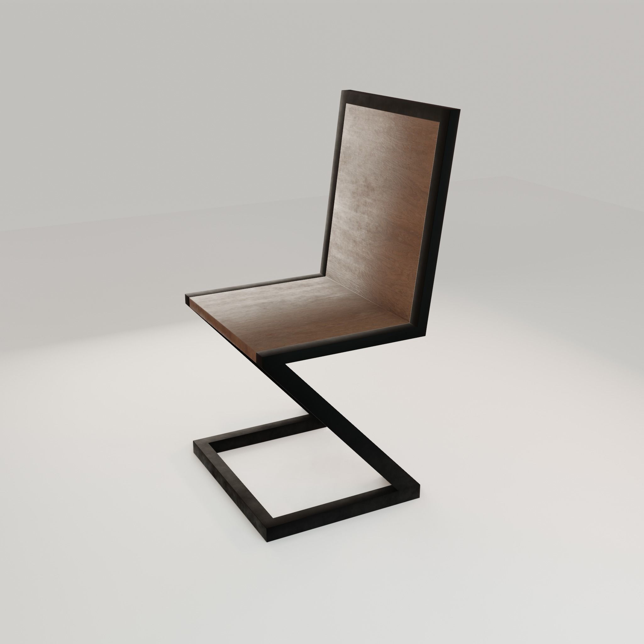 Chair loft modern wooden  id1 Low-poly 3D model_33