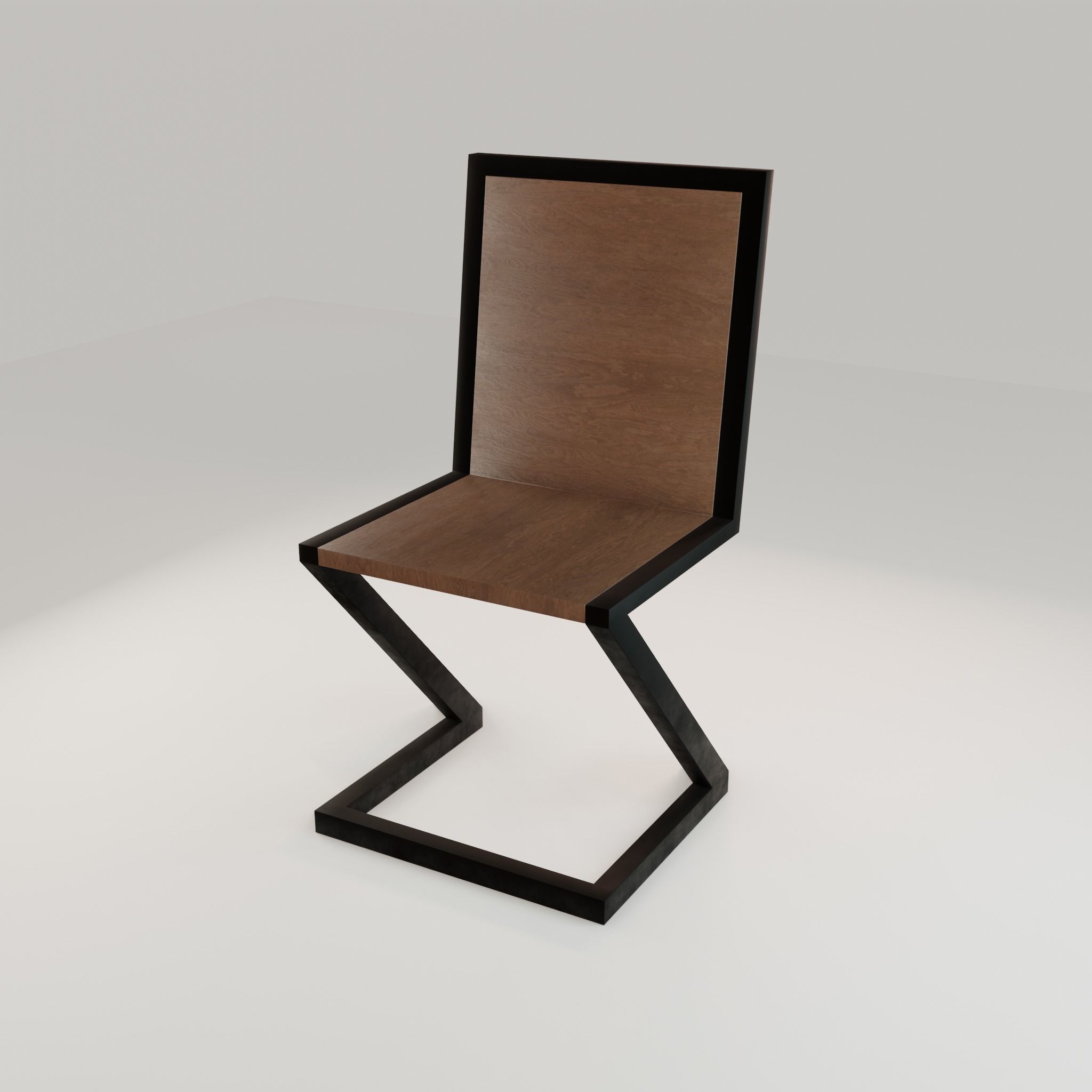 Chair loft modern wooden  id1 Low-poly 3D model_36
