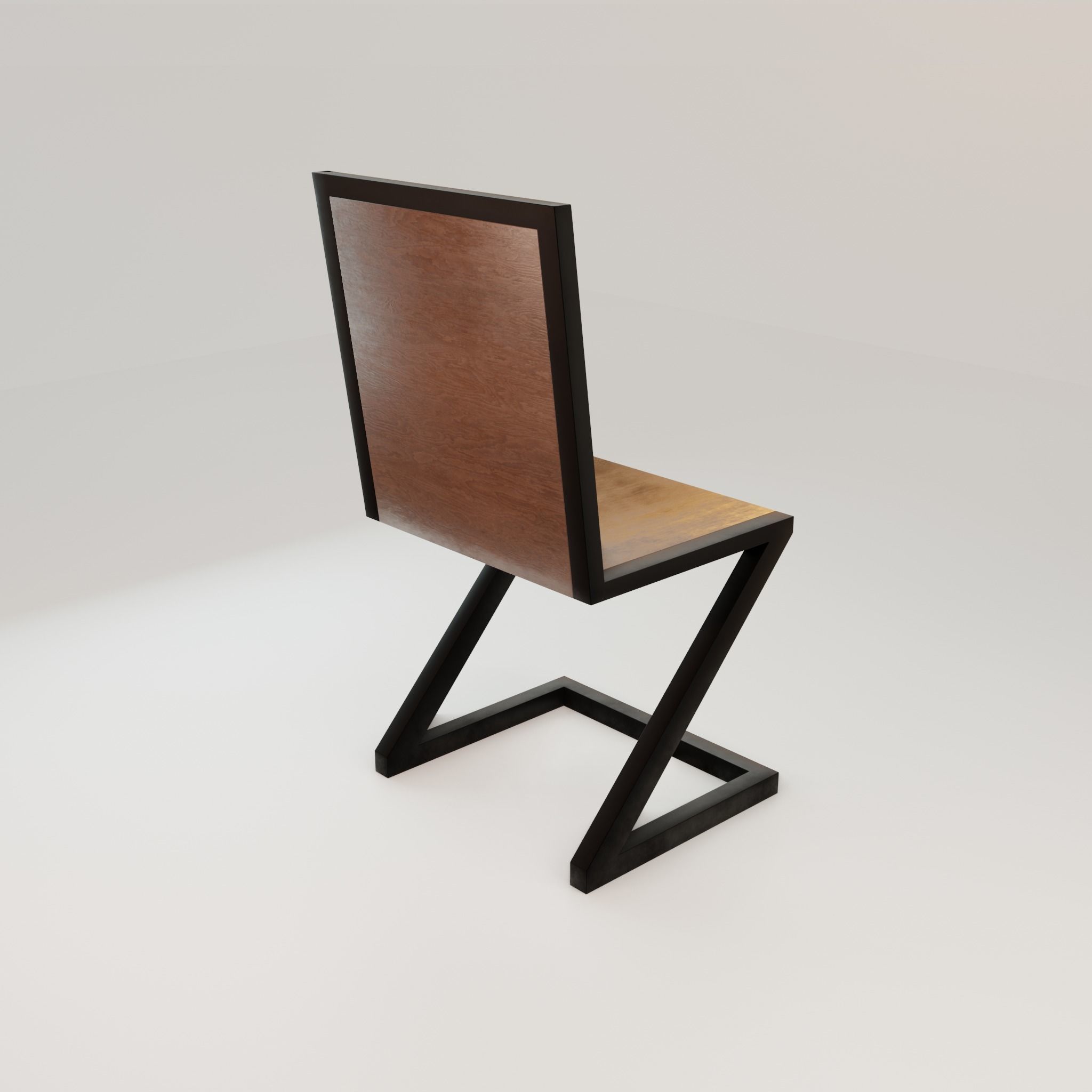 Chair loft modern wooden  id1 Low-poly 3D model_22