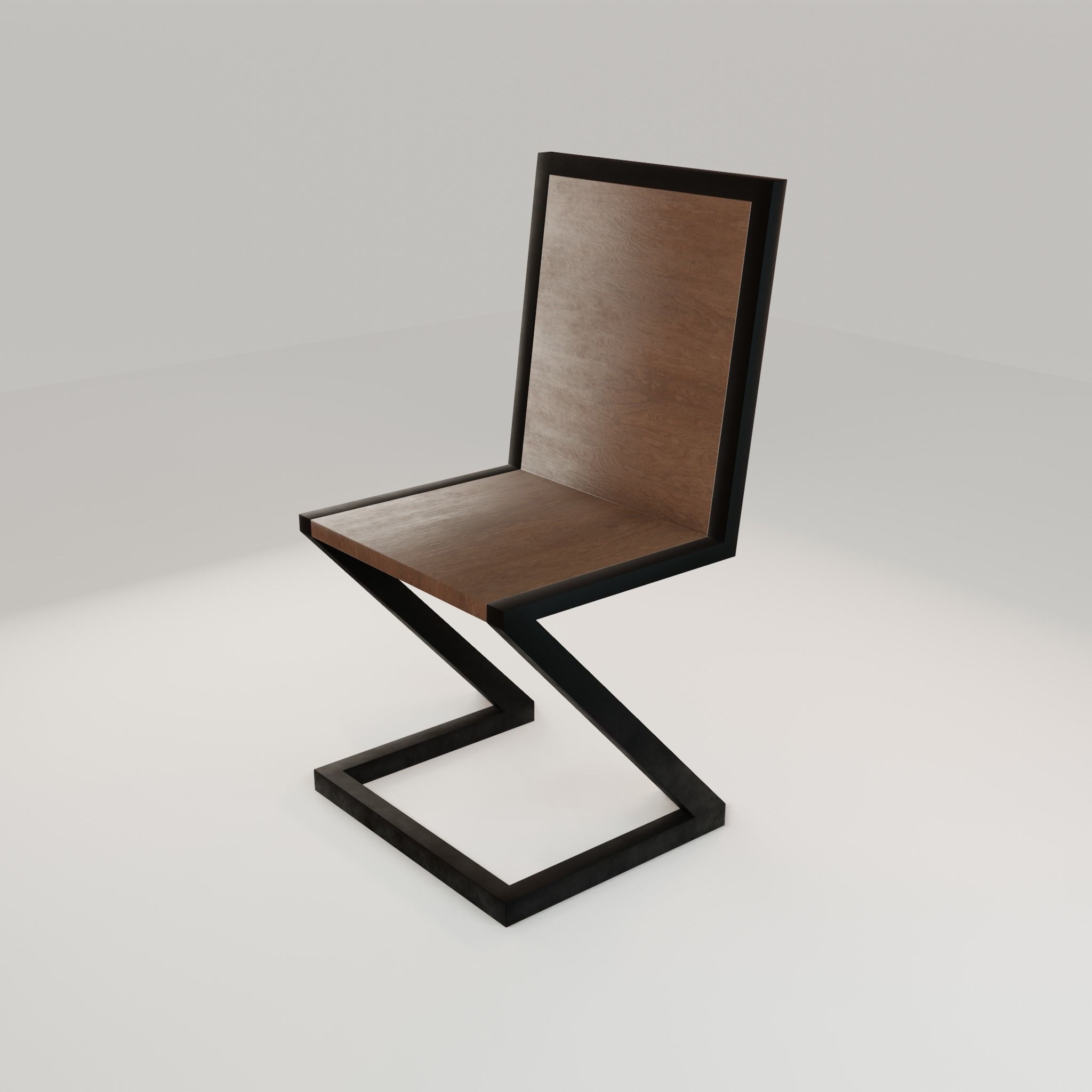 Chair loft modern wooden  id1 Low-poly 3D model_34