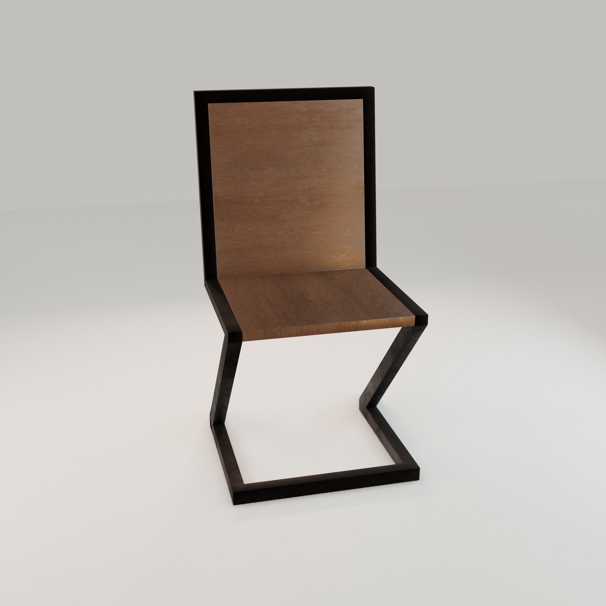 Chair loft modern wooden  id1 Low-poly 3D model_12