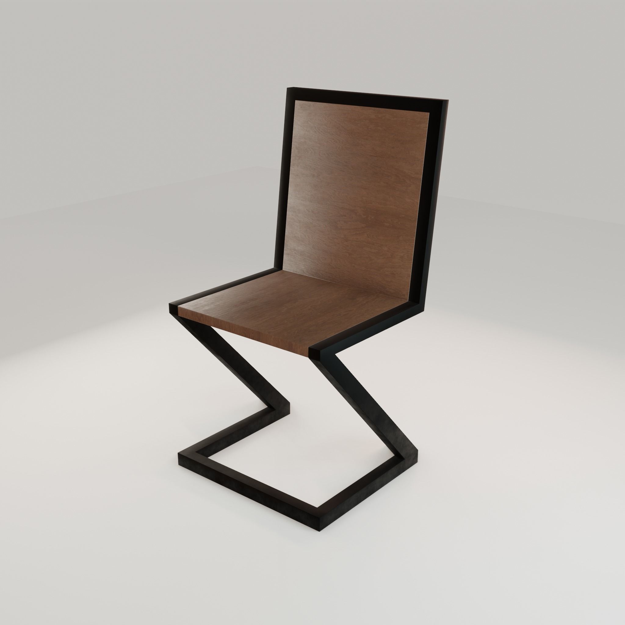 Chair loft modern wooden  id1 Low-poly 3D model_35