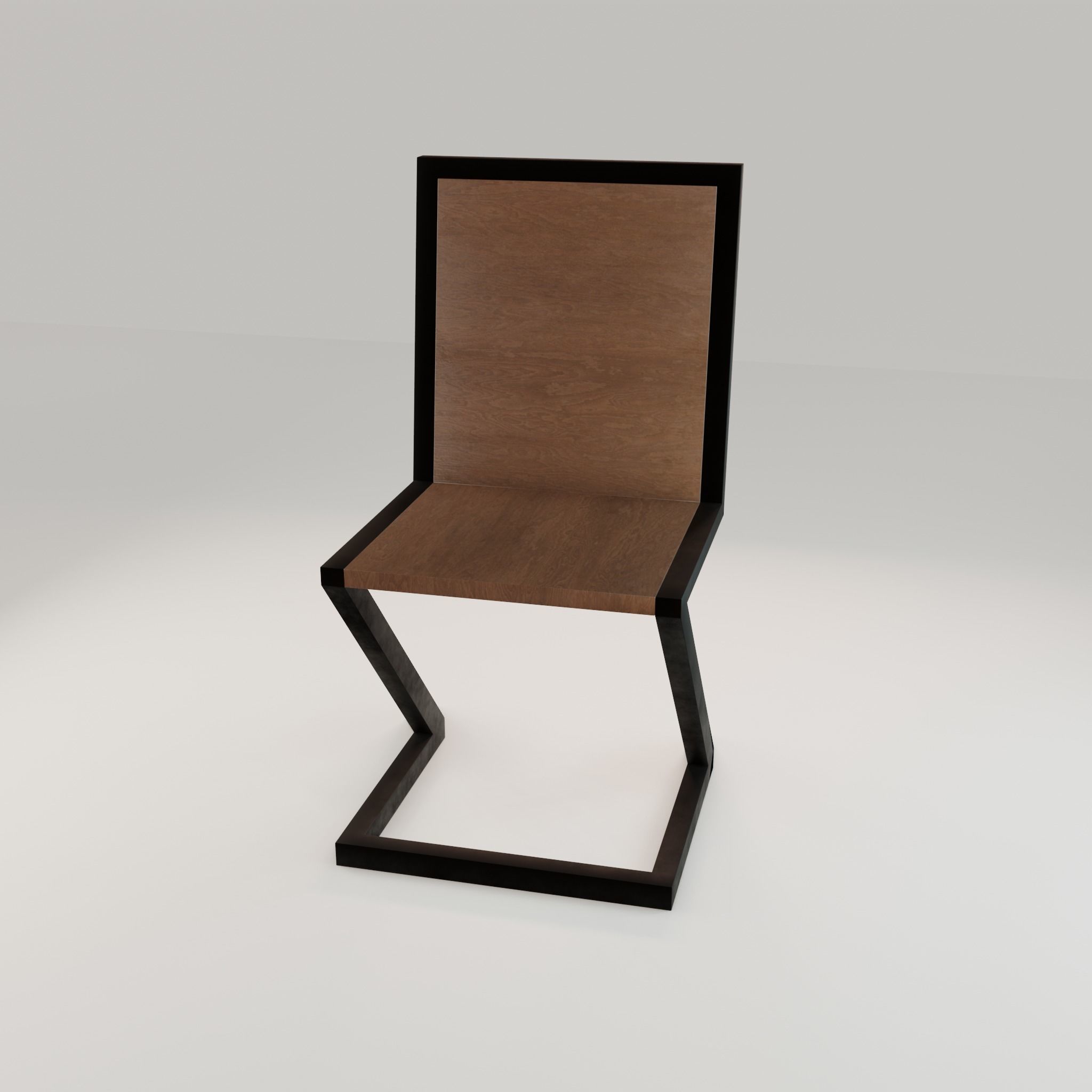 Chair loft modern wooden  id1 Low-poly 3D model_38