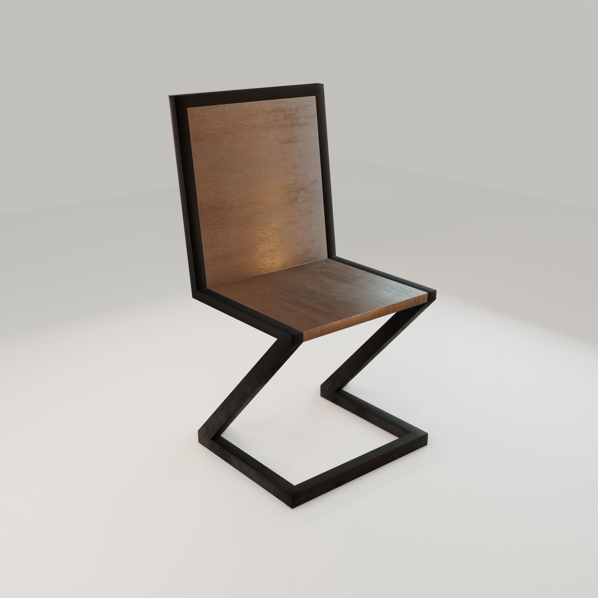 Chair loft modern wooden  id1 Low-poly 3D model_15
