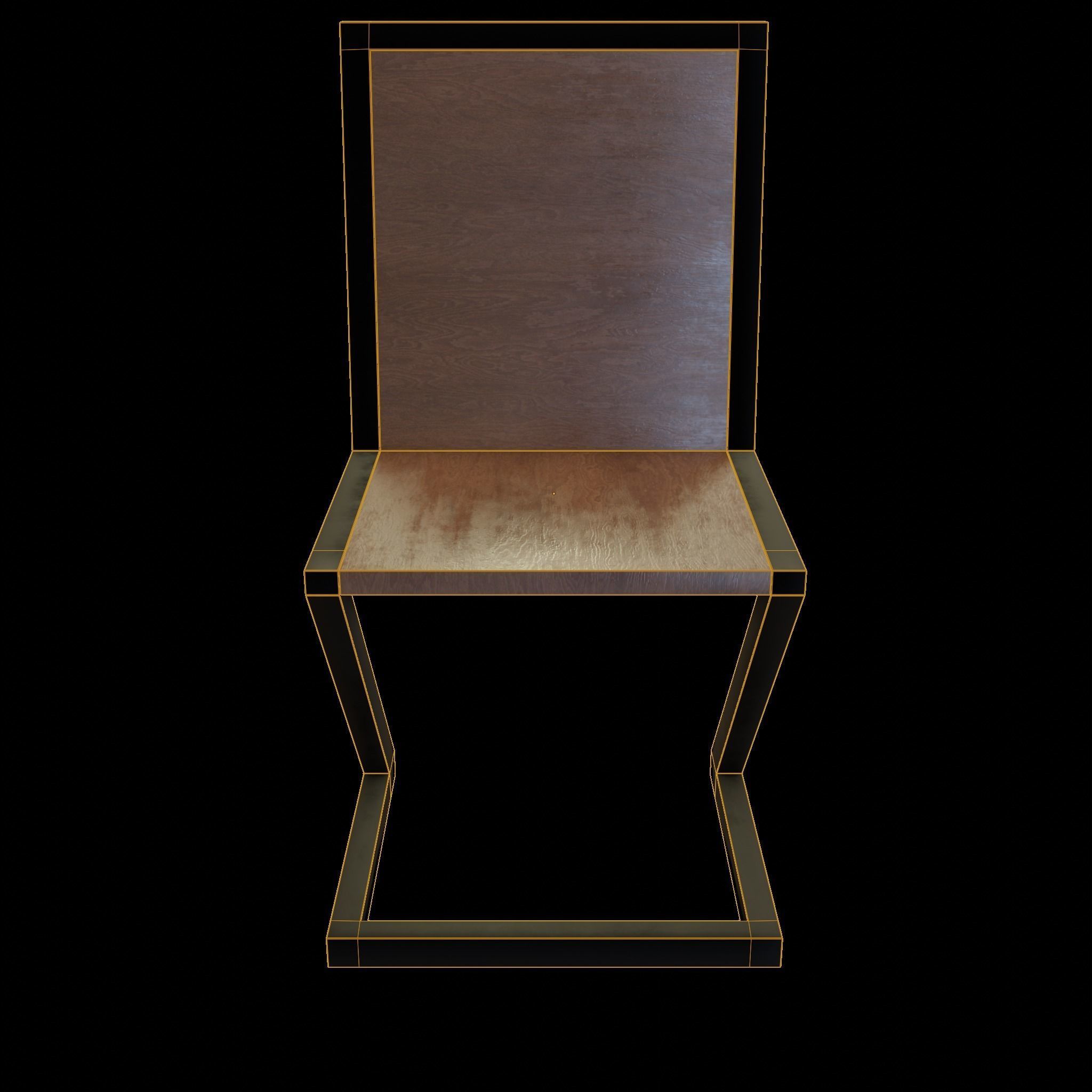 Chair loft modern wooden  id1 Low-poly 3D model_7