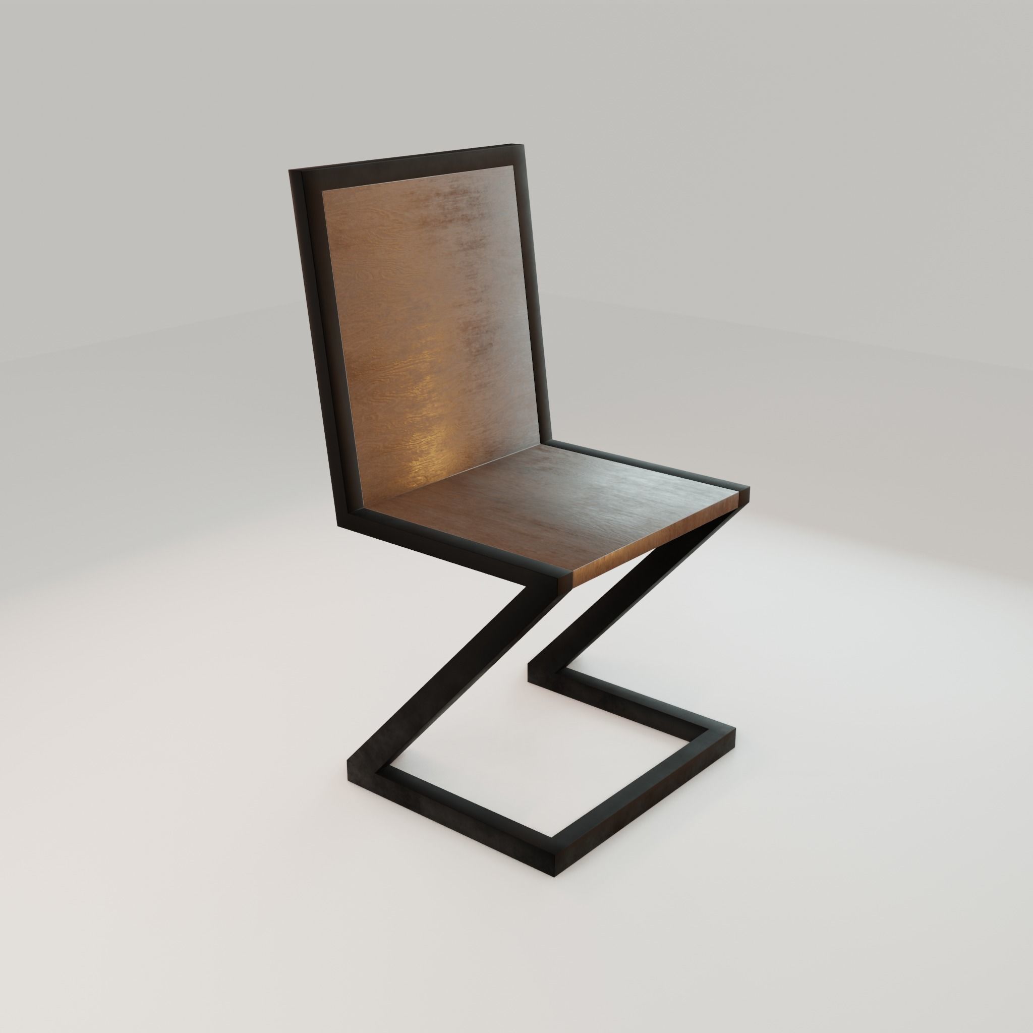 Chair loft modern wooden  id1 Low-poly 3D model_16