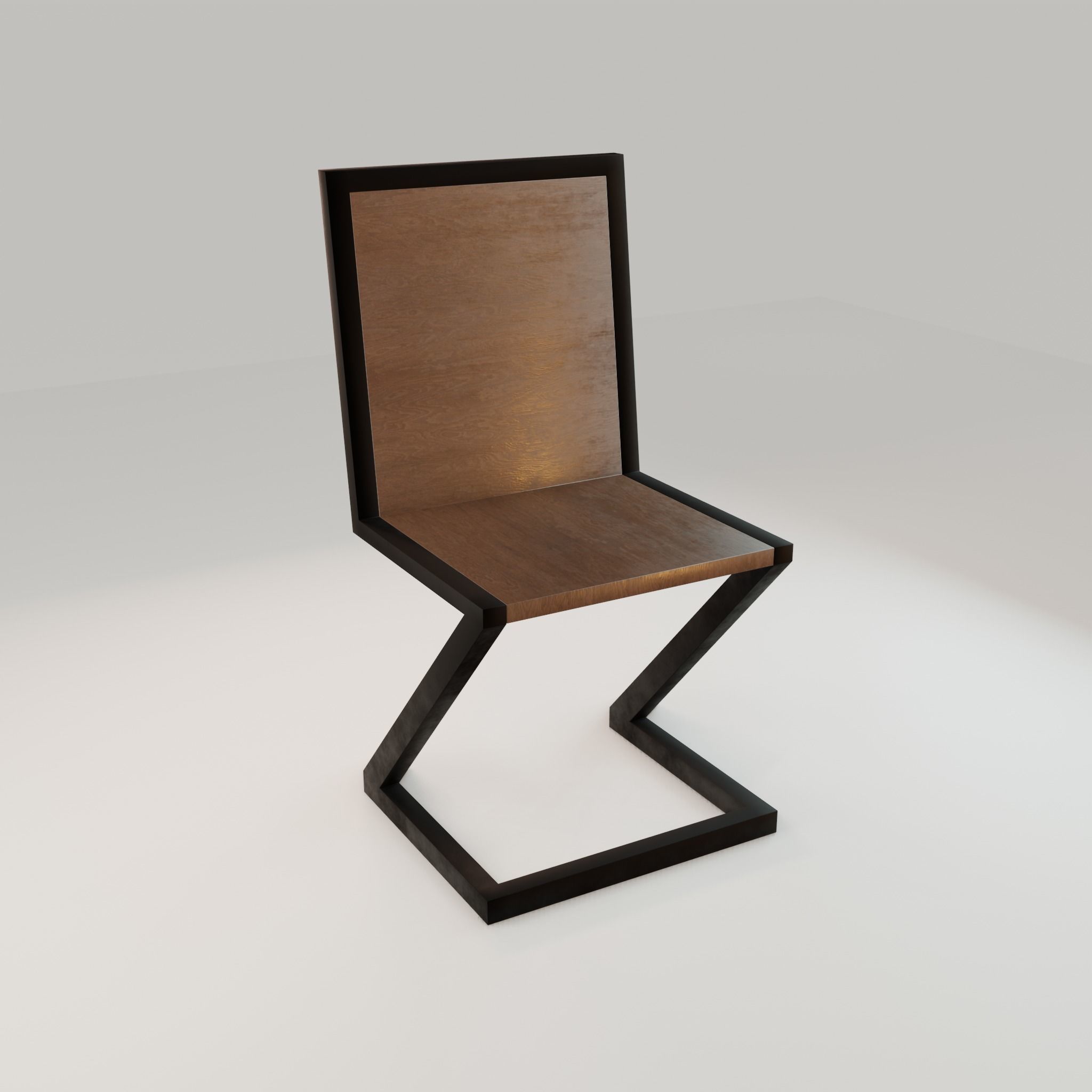 Chair loft modern wooden  id1 Low-poly 3D model_14