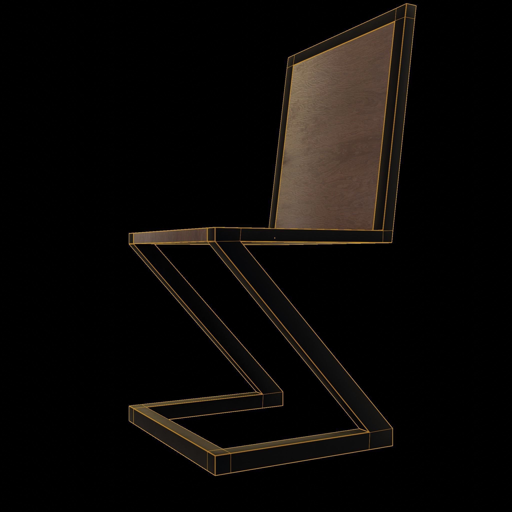 Chair loft modern wooden  id1 Low-poly 3D model_10