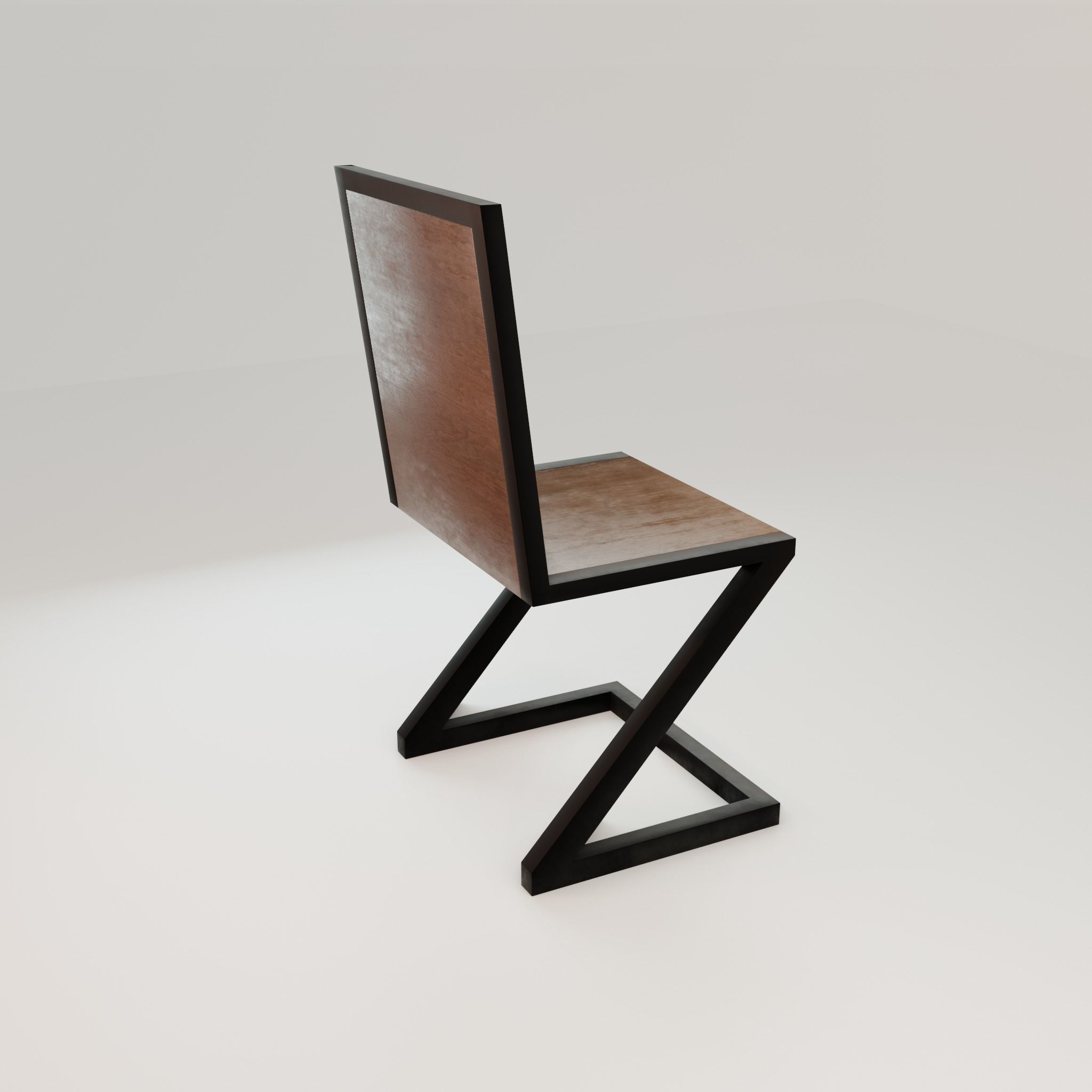 Chair loft modern wooden  id1 Low-poly 3D model_21