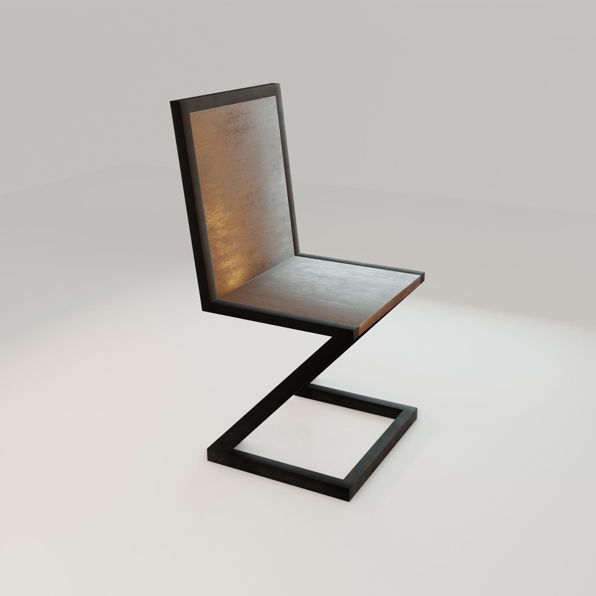 Chair loft modern wooden  id1 Low-poly 3D model_17