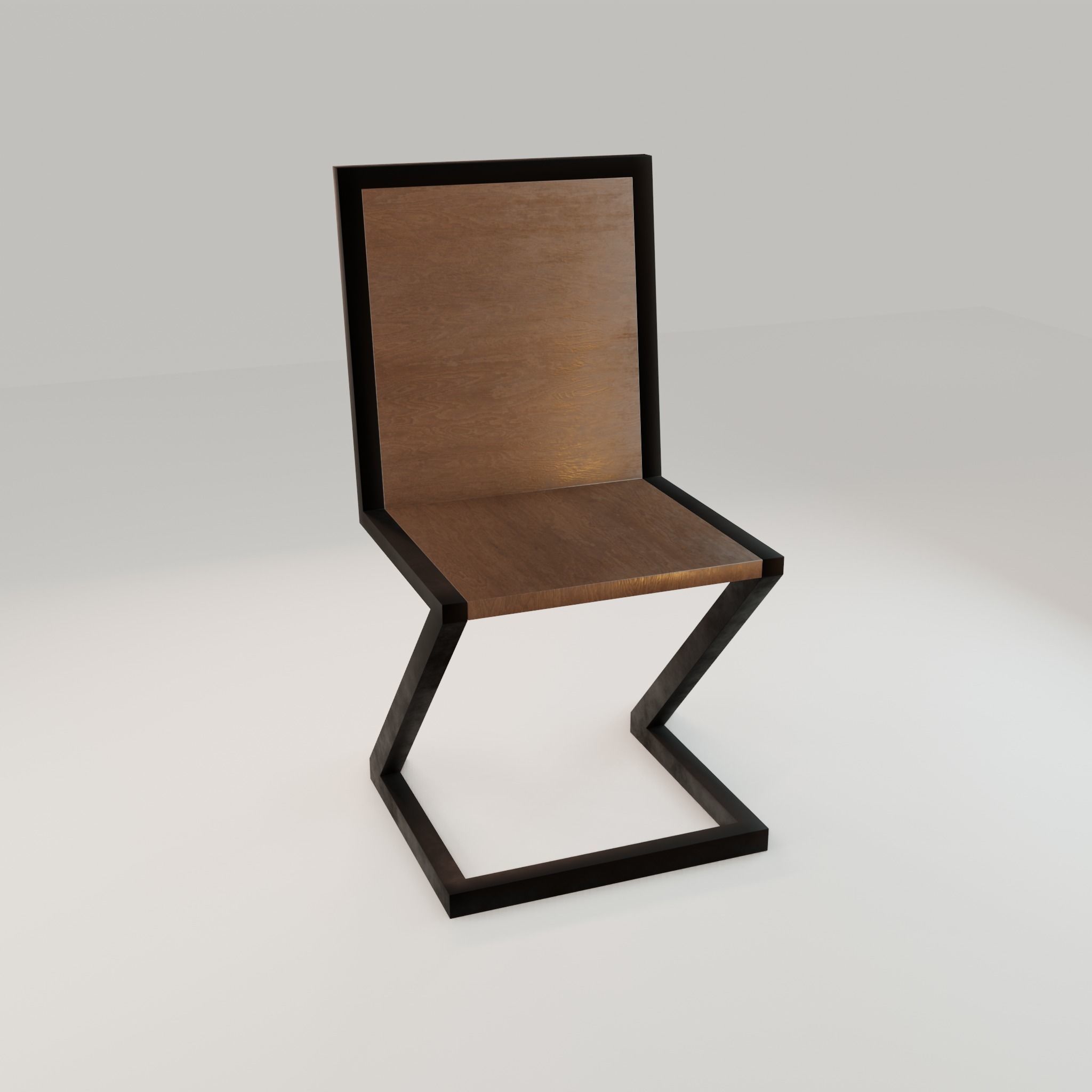 Chair loft modern wooden  id1 Low-poly 3D model_13