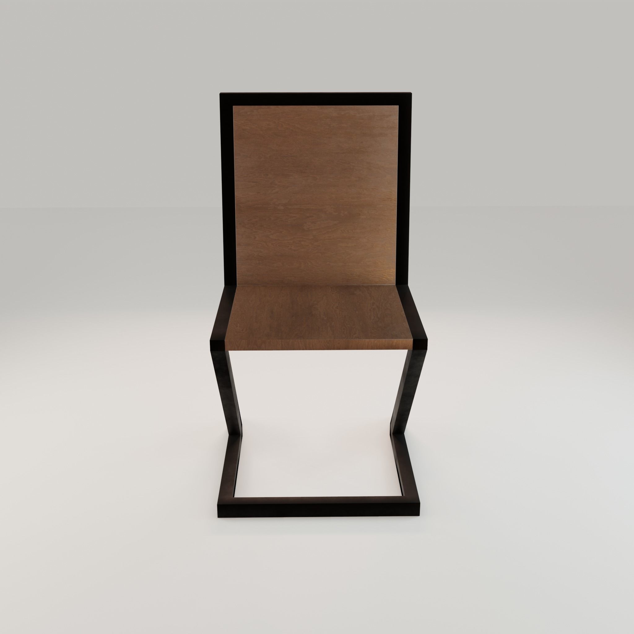 Chair loft modern wooden  id1 Low-poly 3D model_5