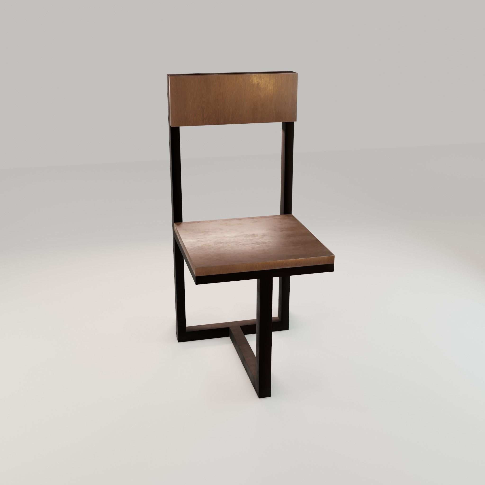 Chair loft modern wooden  id5 Low-poly 3D model_12