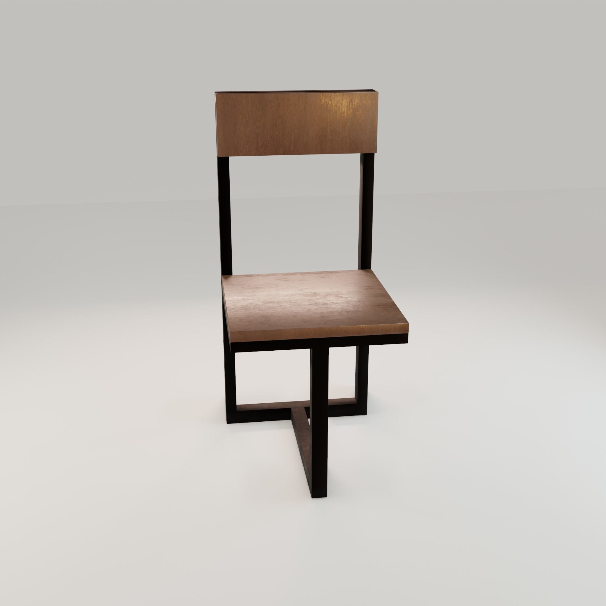 Chair loft modern wooden  id5 Low-poly 3D model_11