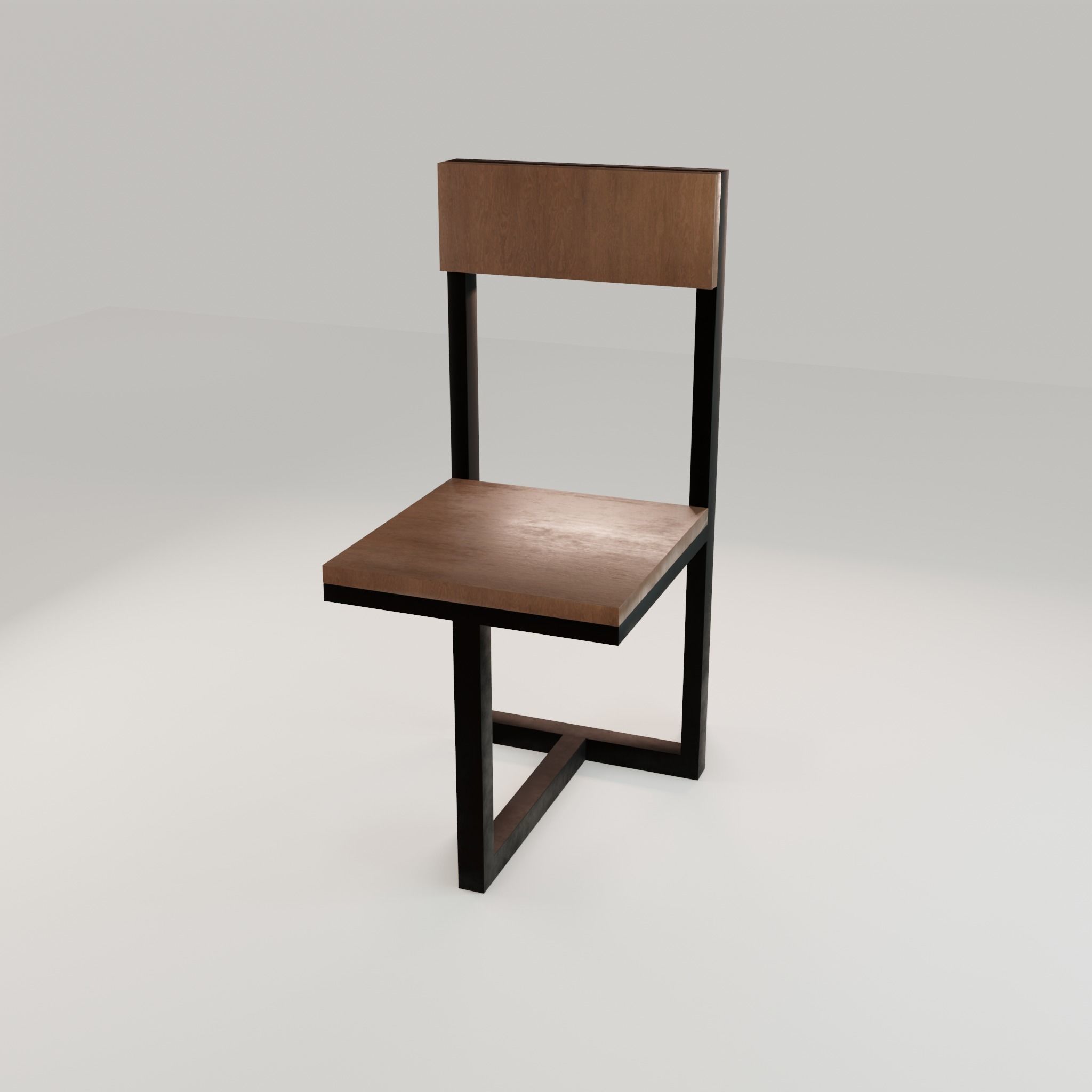 Chair loft modern wooden  id5 Low-poly 3D model_37