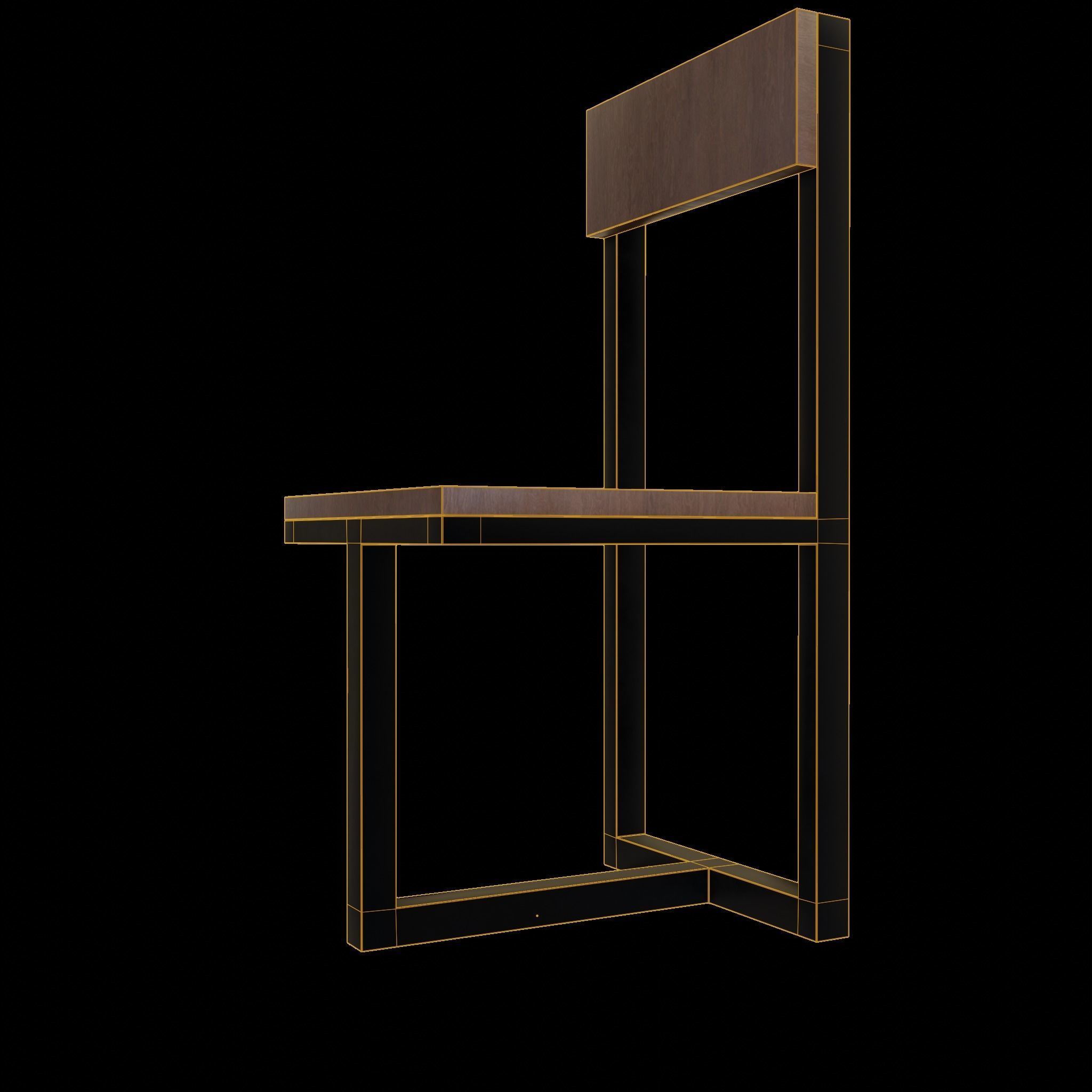 Chair loft modern wooden  id5 Low-poly 3D model_10