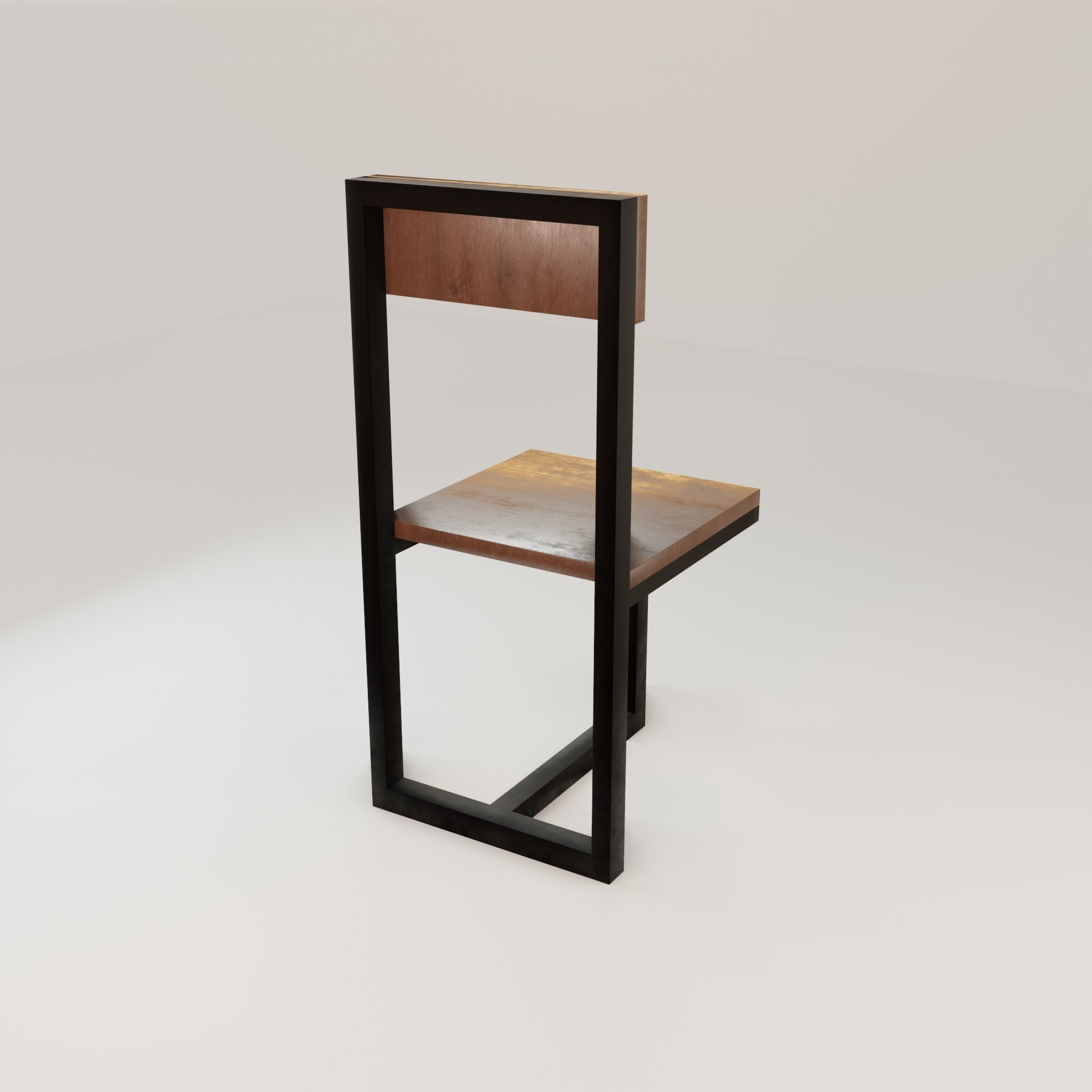 Chair loft modern wooden  id5 Low-poly 3D model_23