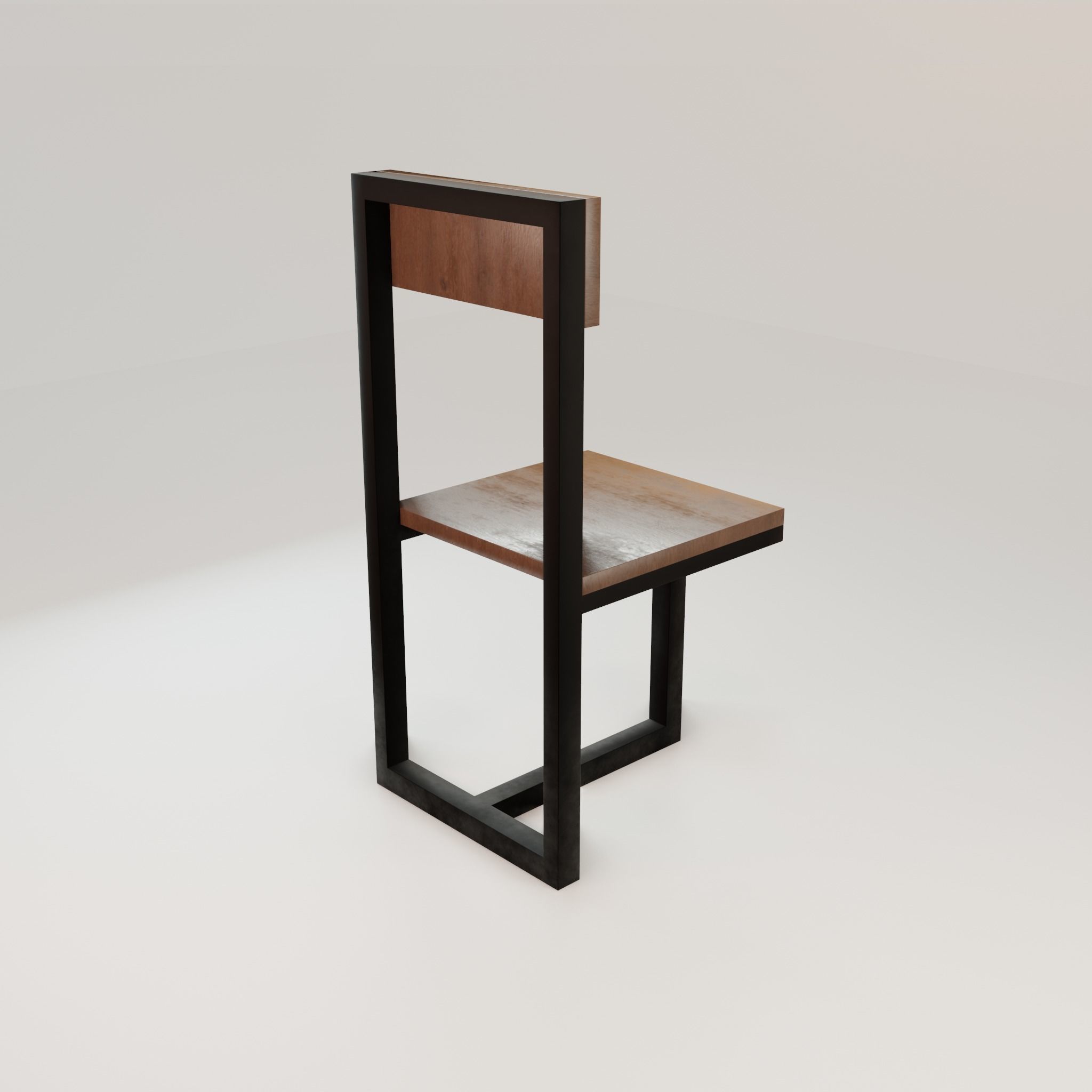 Chair loft modern wooden  id5 Low-poly 3D model_22