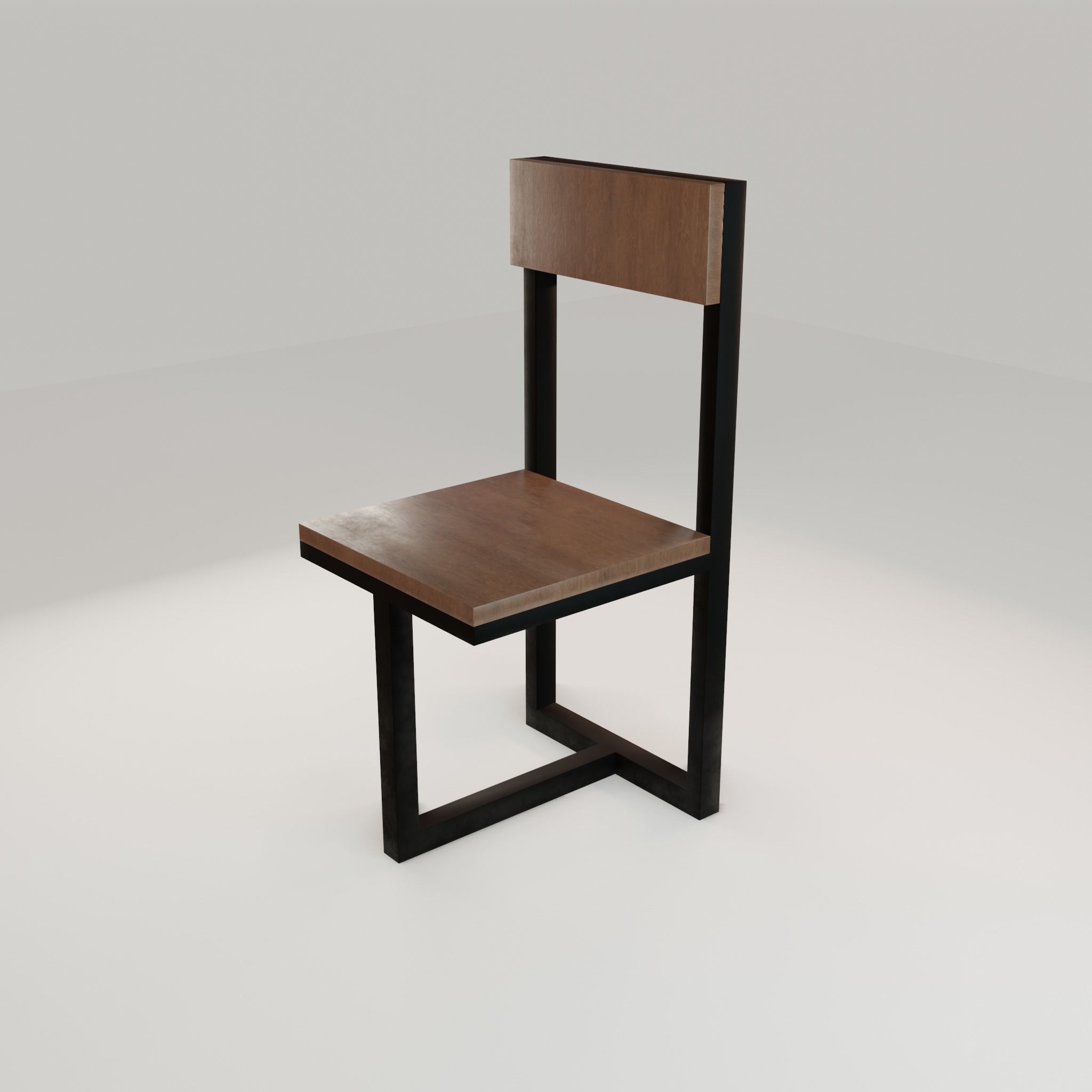 Chair loft modern wooden  id5 Low-poly 3D model_34